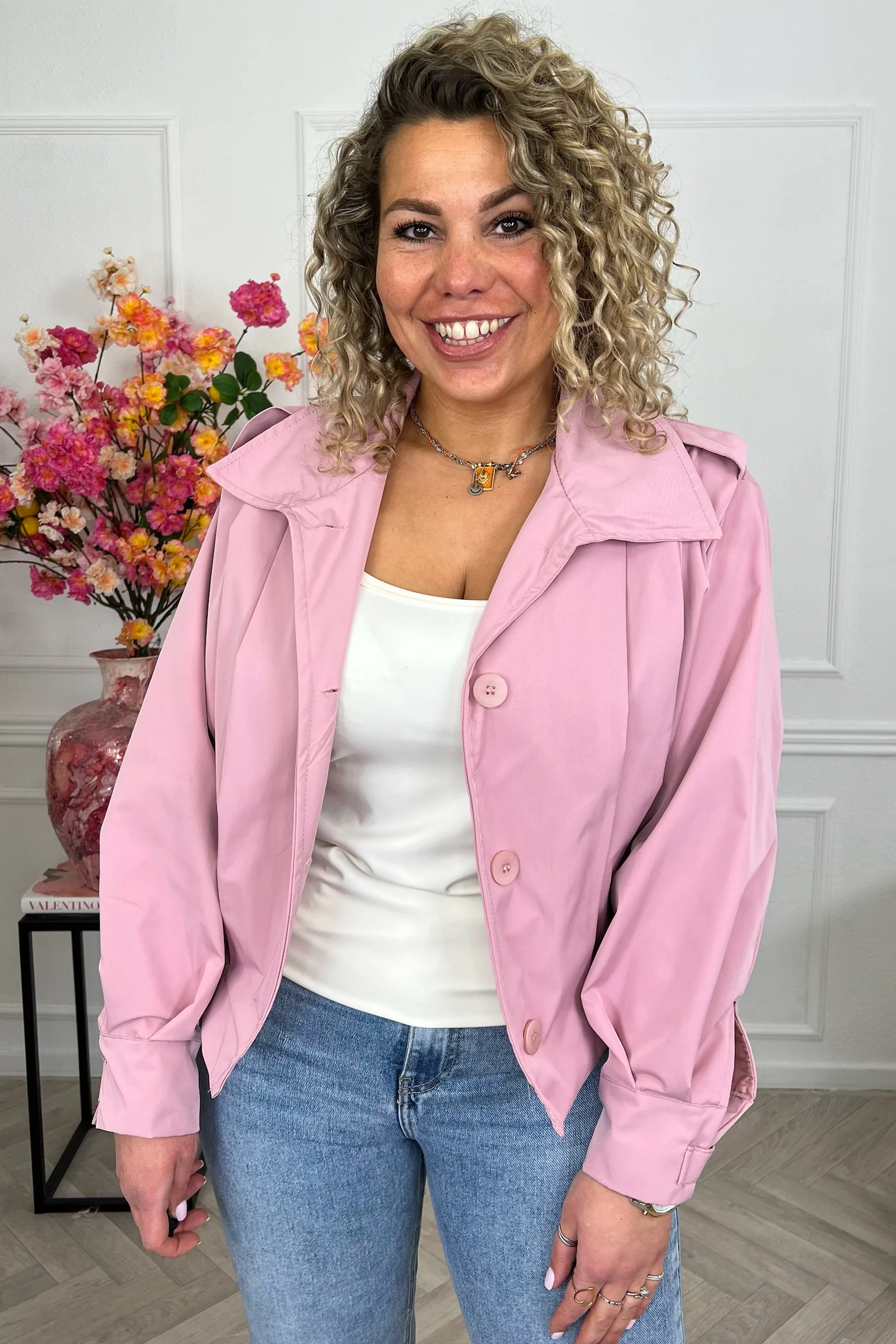 Tess Spring Jacket - Old Pink - Image 2