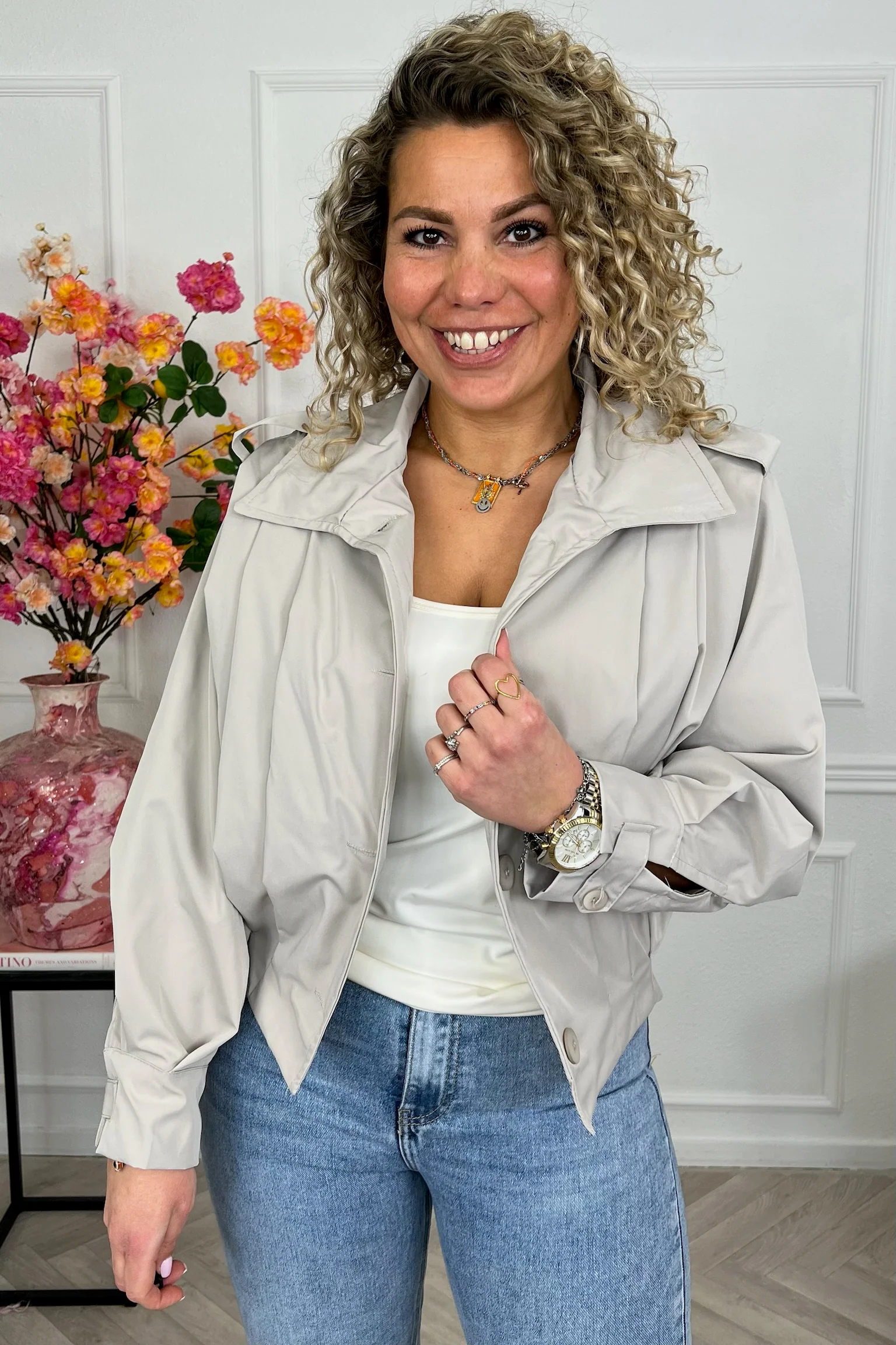 Tess Spring Jacket - Taupe - Image 2