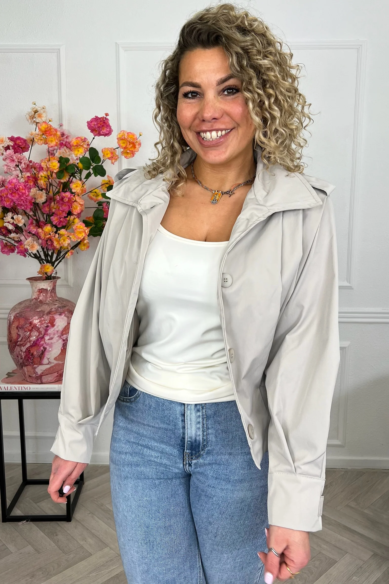 Tess Spring Jacket - Taupe - Image 3