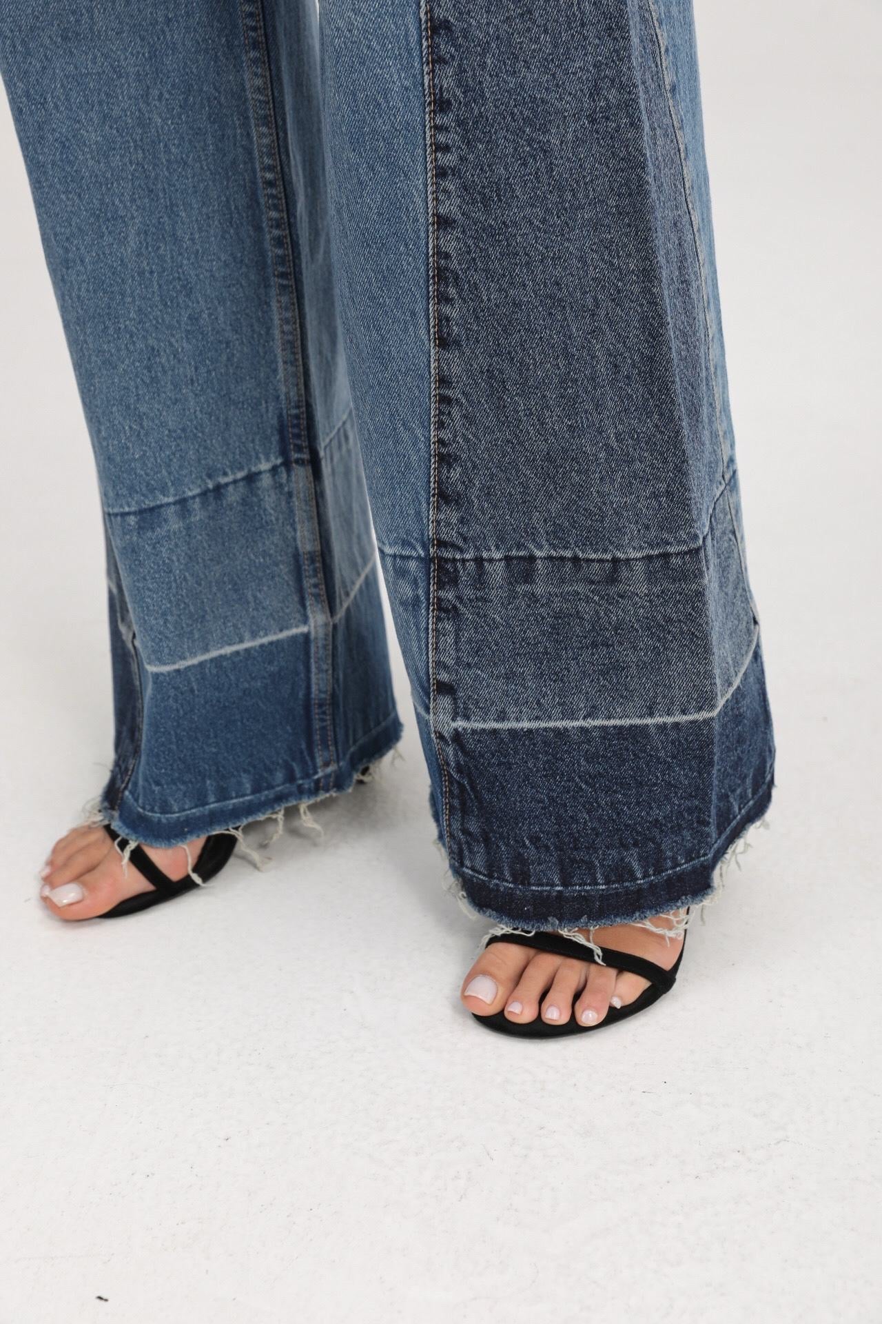 Tess Wide Leg Jeans - Denim Blue - Image 3