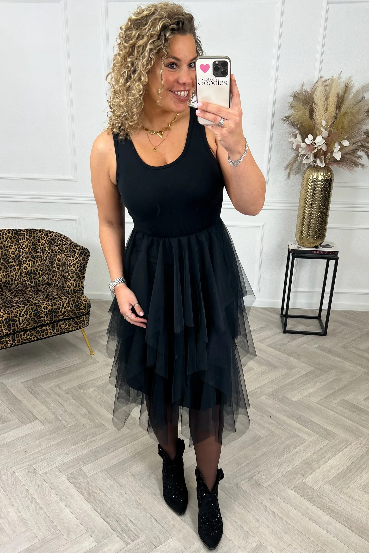 Tule Slip Dress - Black