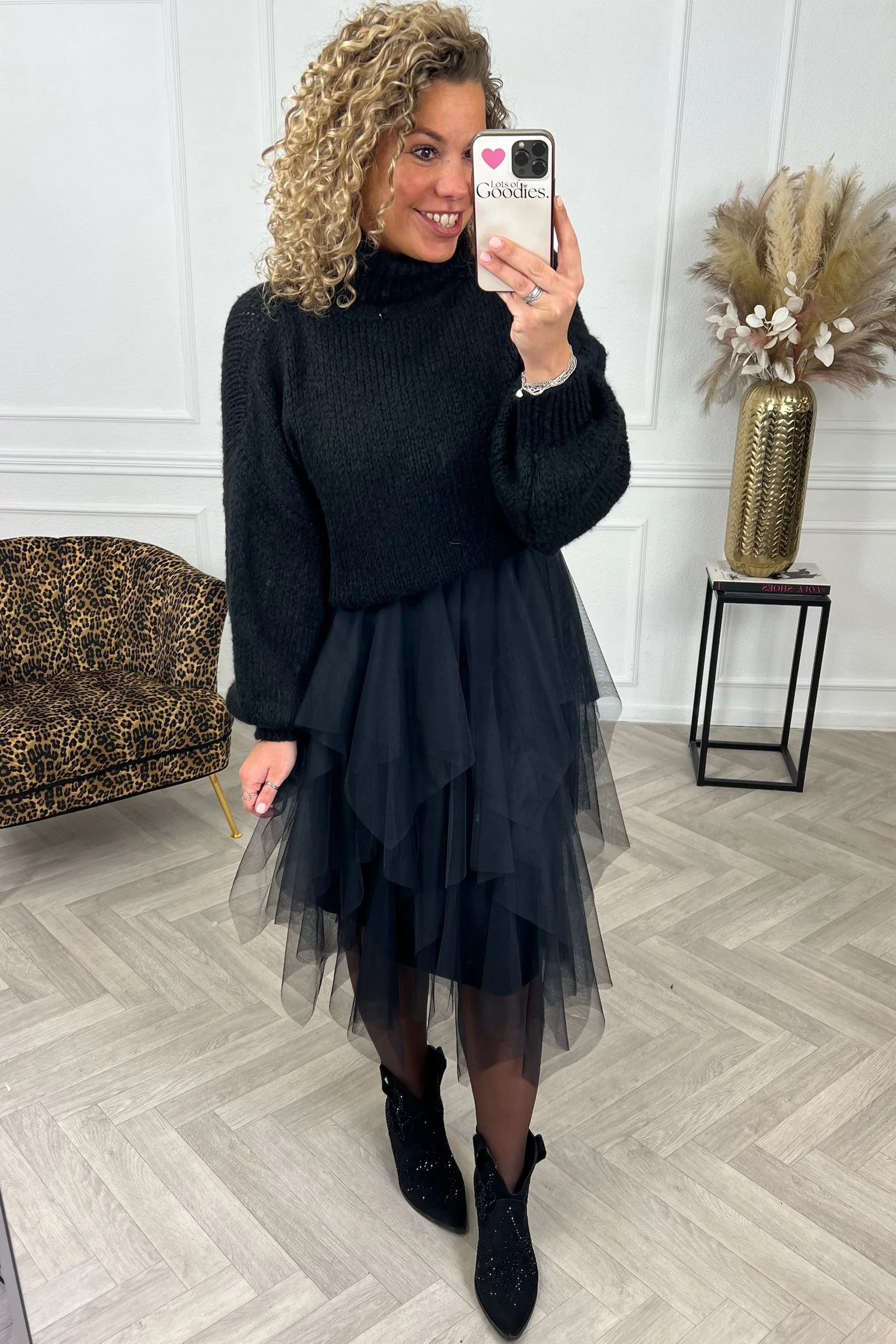 Tule Slip Dress - Black - Image 2