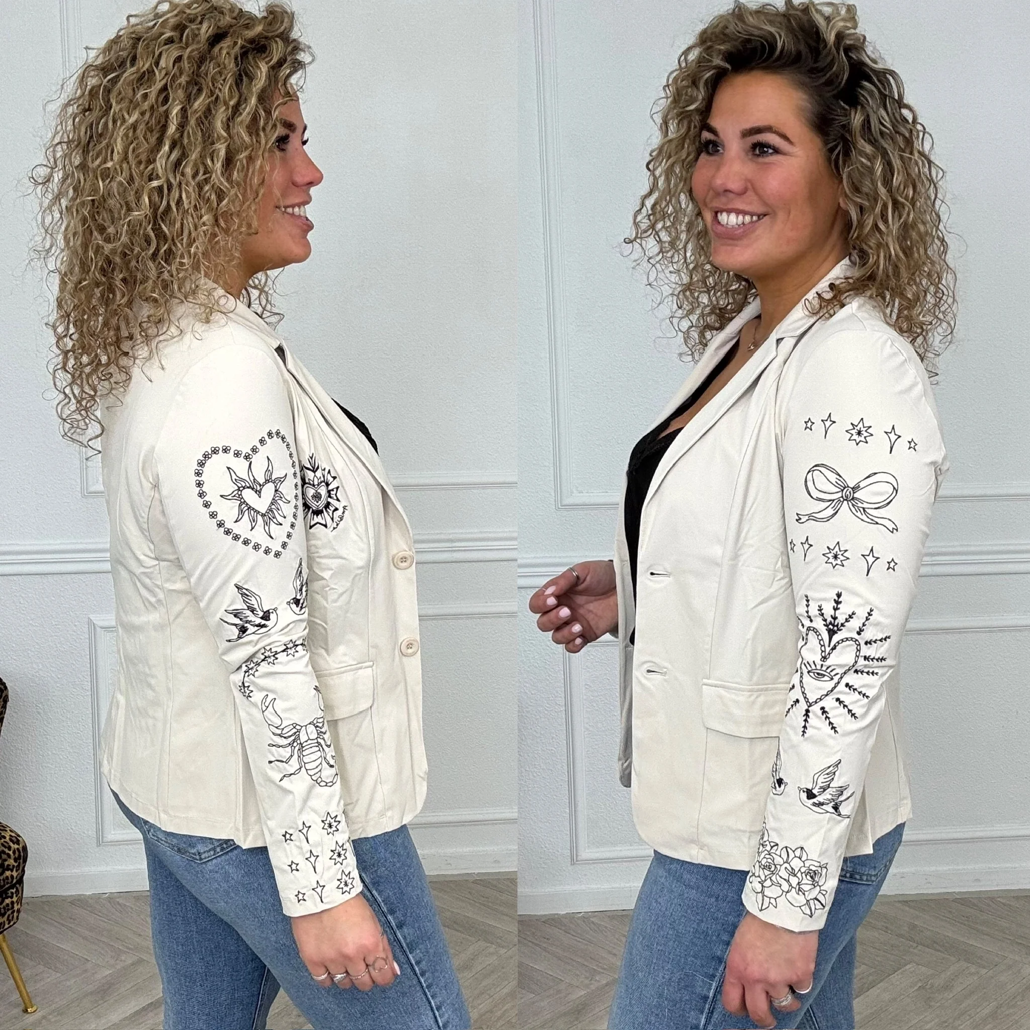 Holly Travel Blazer - Creme - Image 3