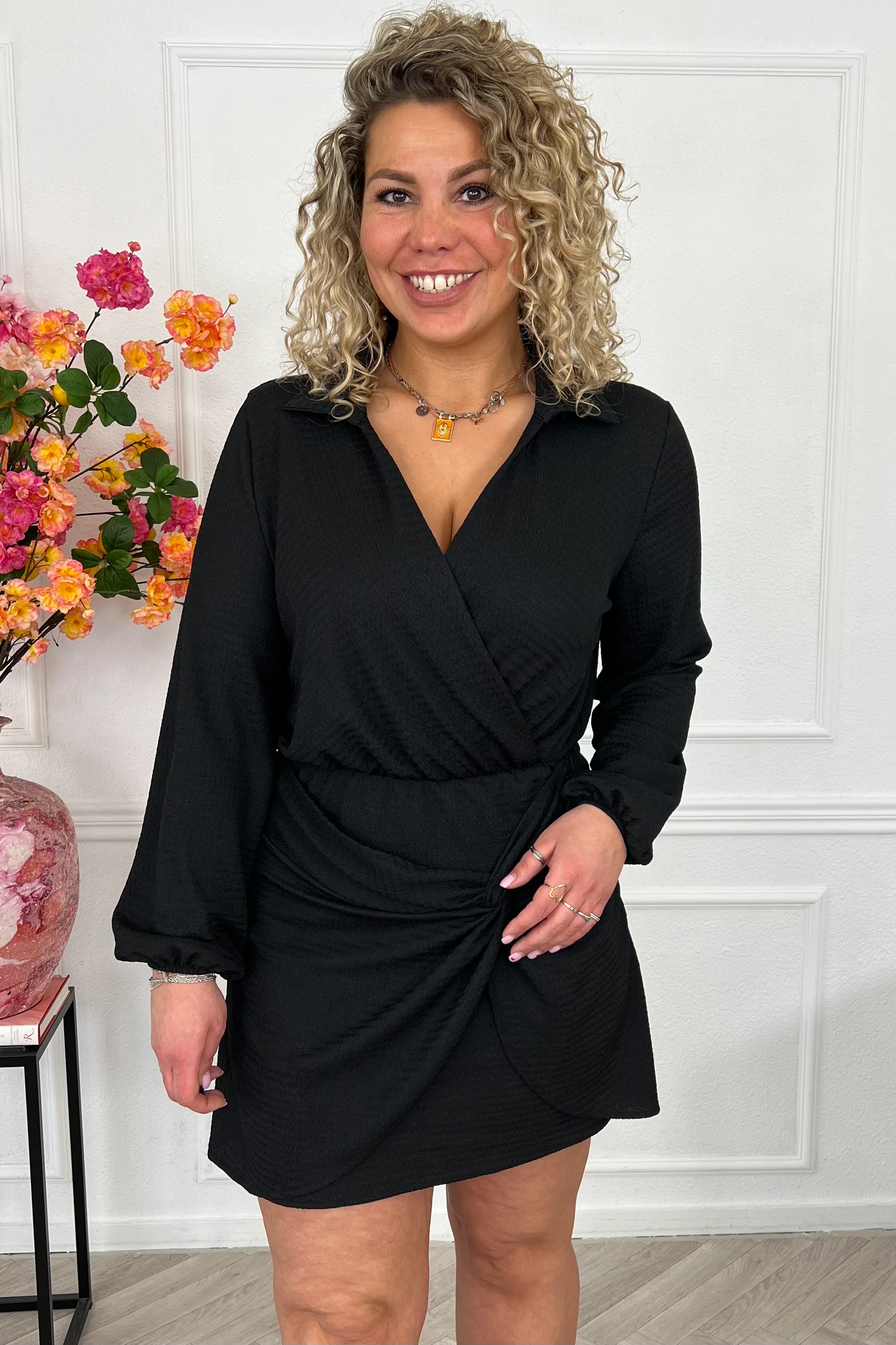 Valencia Knotted Dress - Black - Image 2
