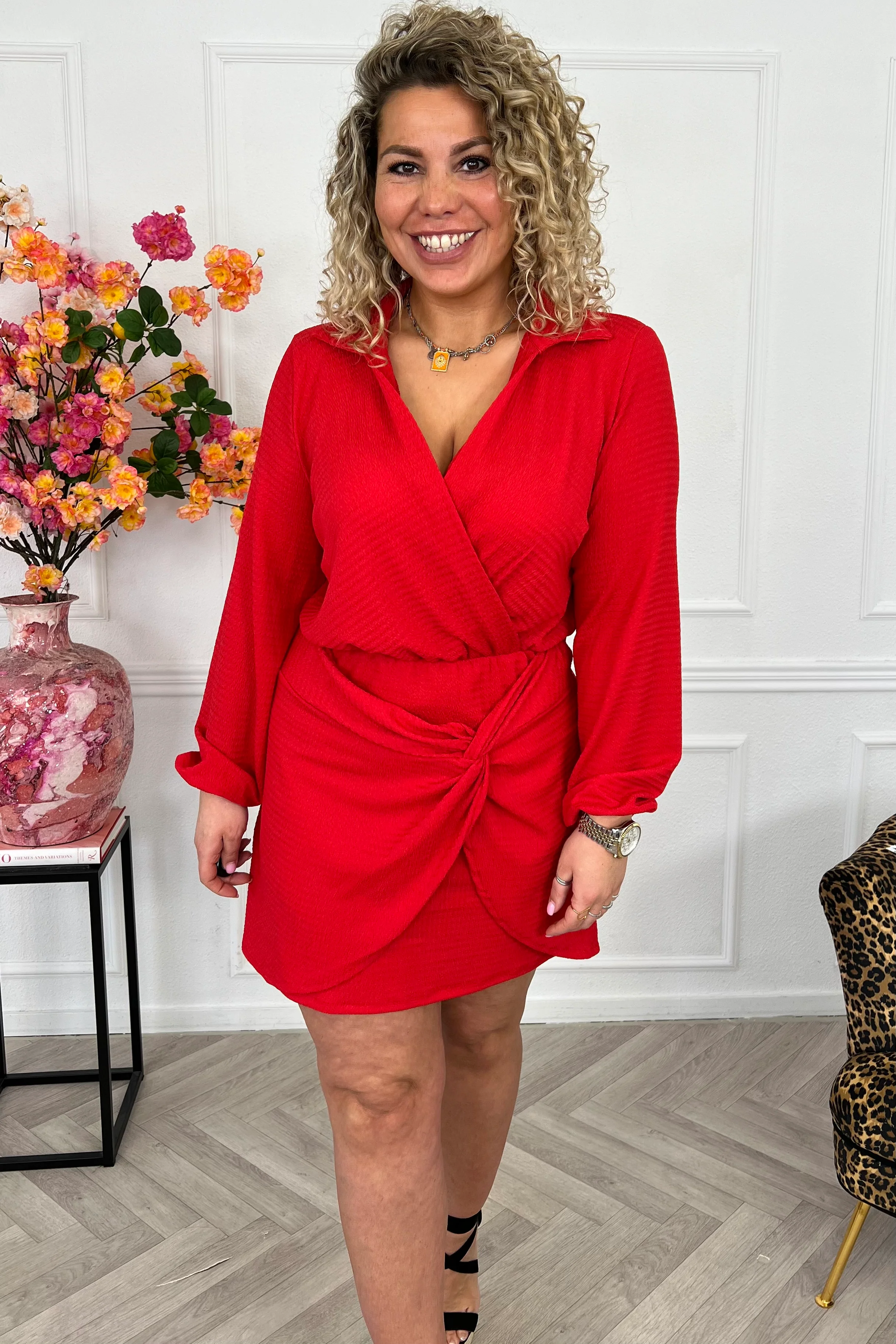 Valencia Knotted Dress - Red
