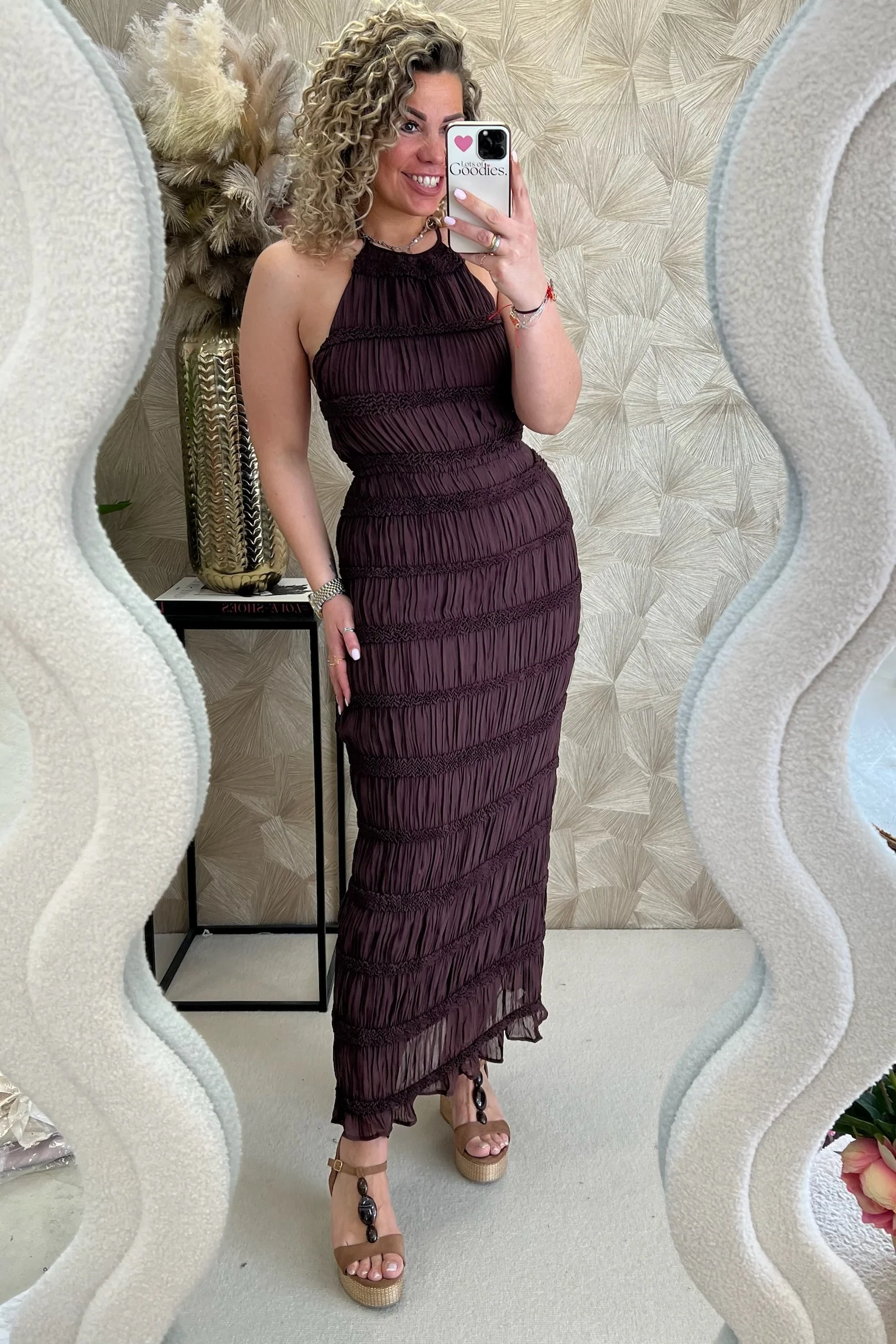 Valentina Maxi Dress - Brown - Image 3