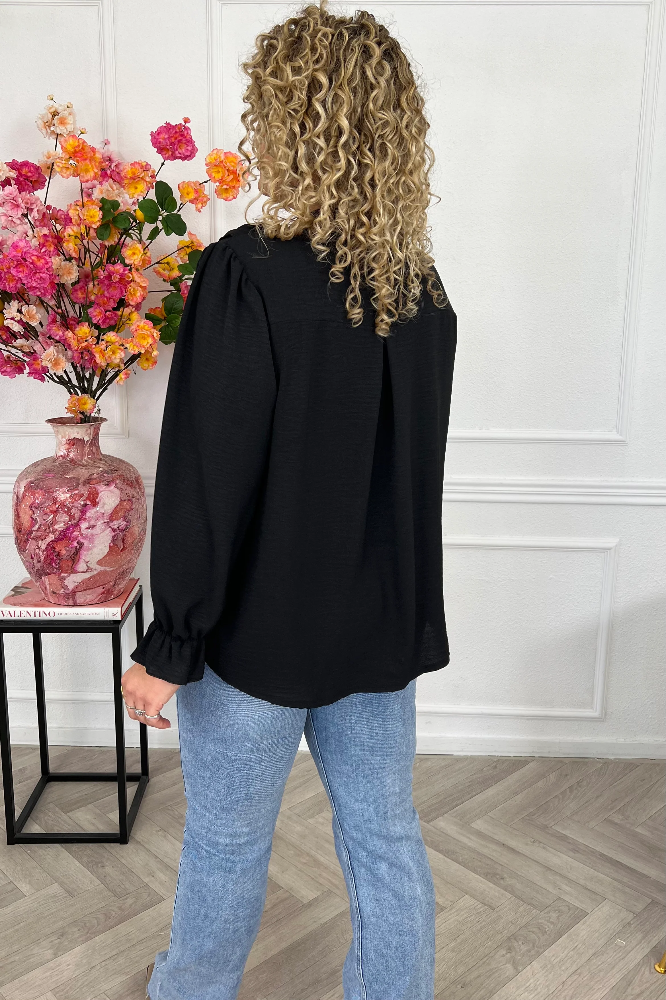 Venice Ruffle Top - Black - Image 2