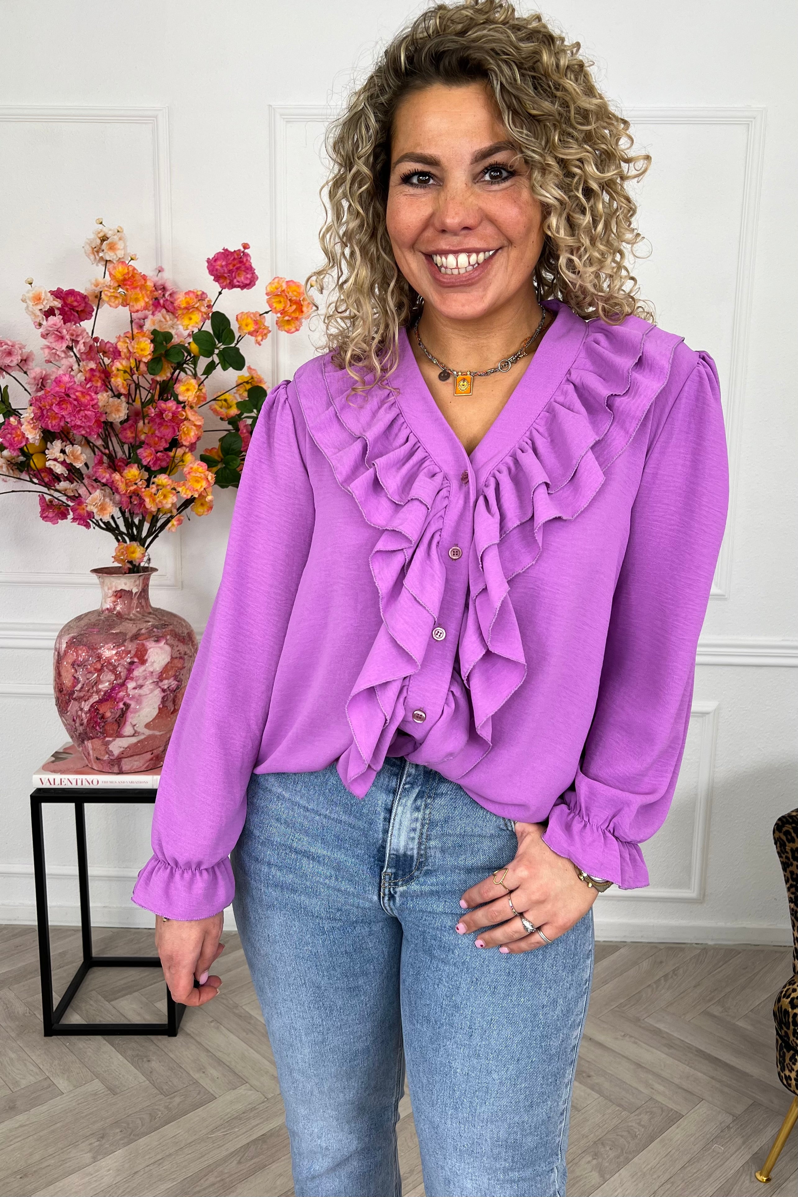 Venice Ruffle Top - Purple