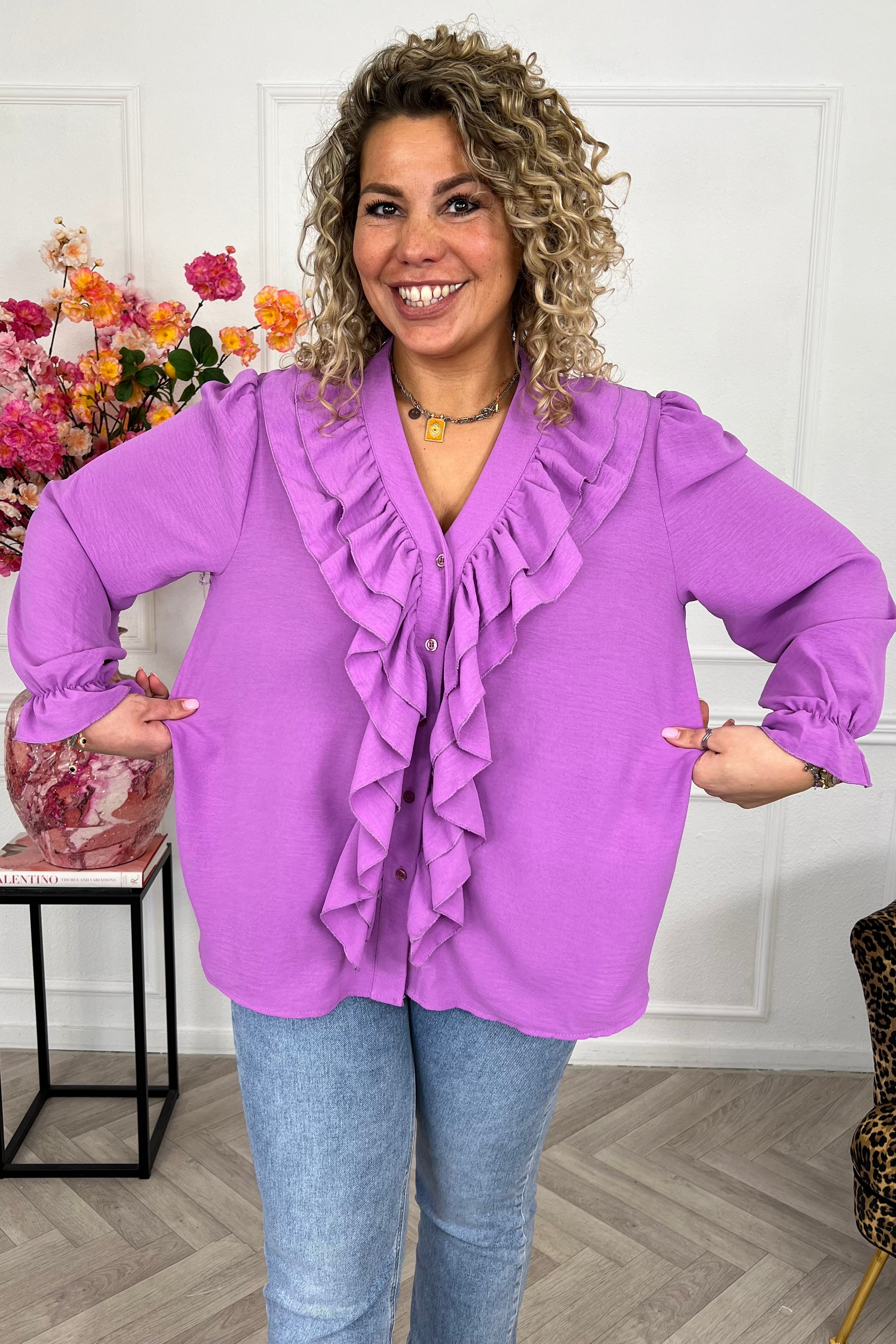 Venice Ruffle Top - Purple - Image 2