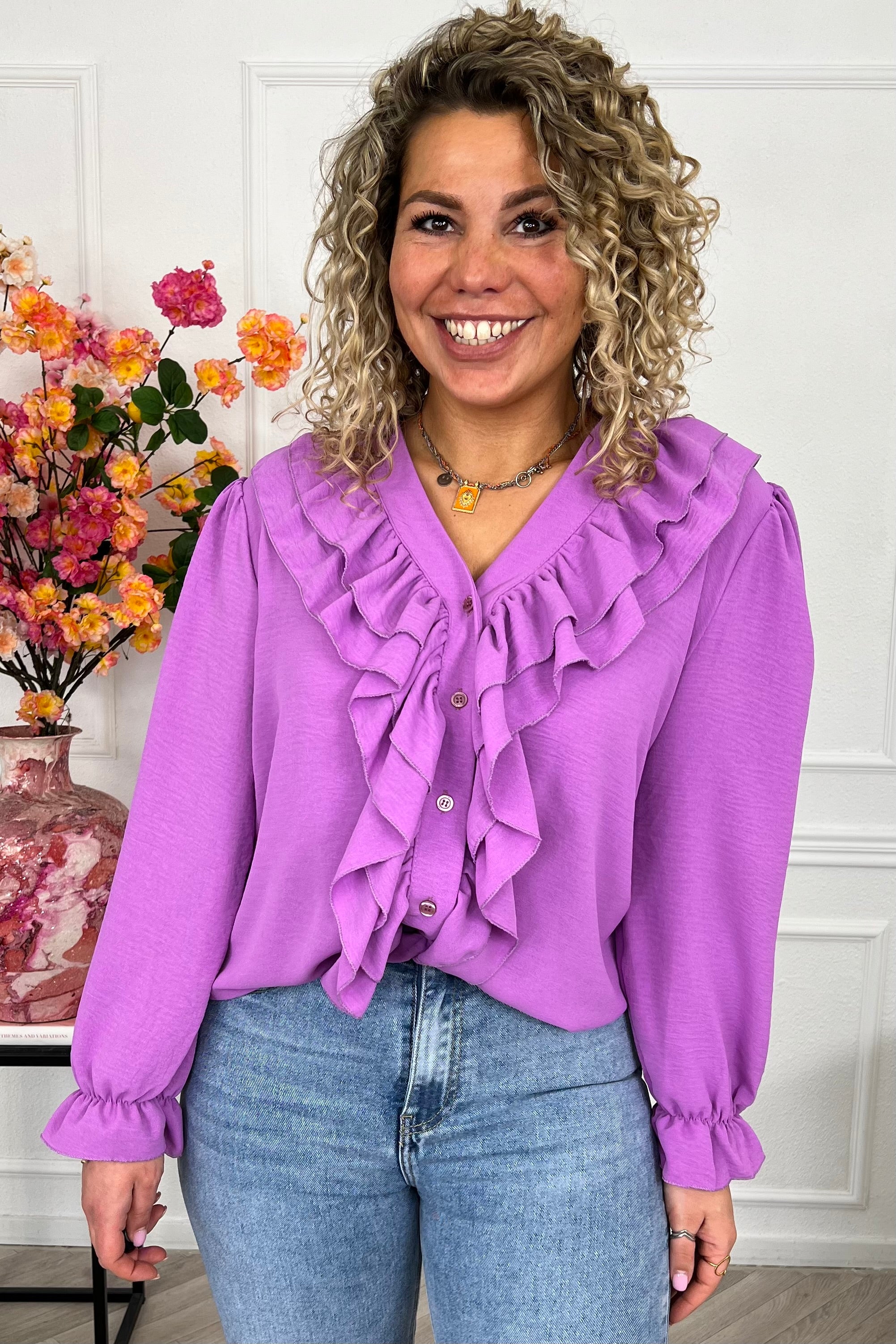 Venice Ruffle Top - Purple - Image 3