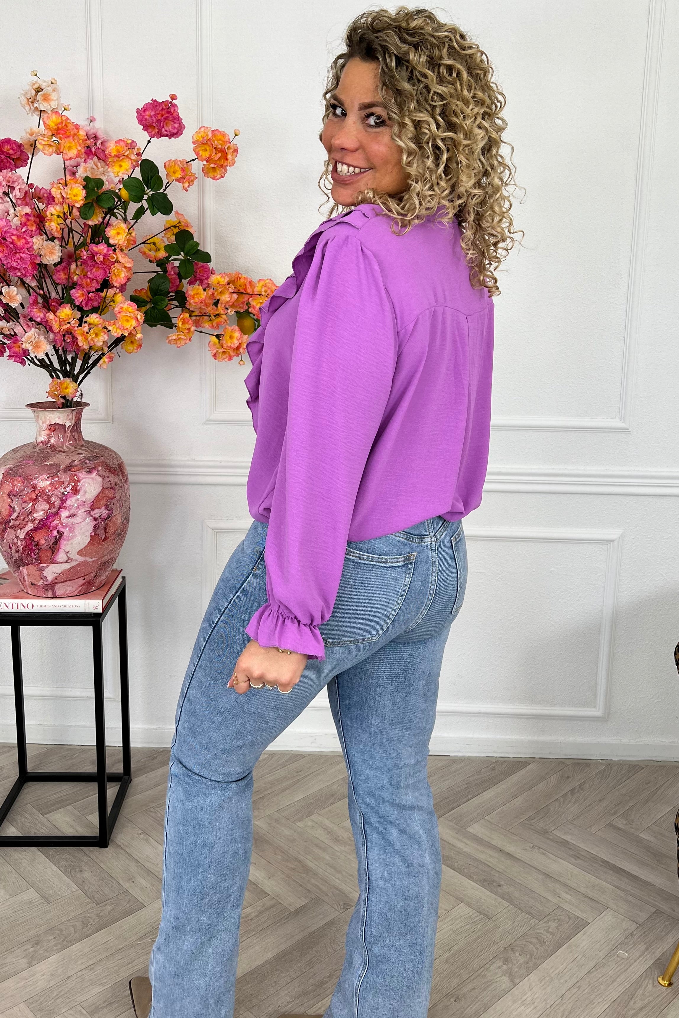 Venice Ruffle Top - Purple - Image 5