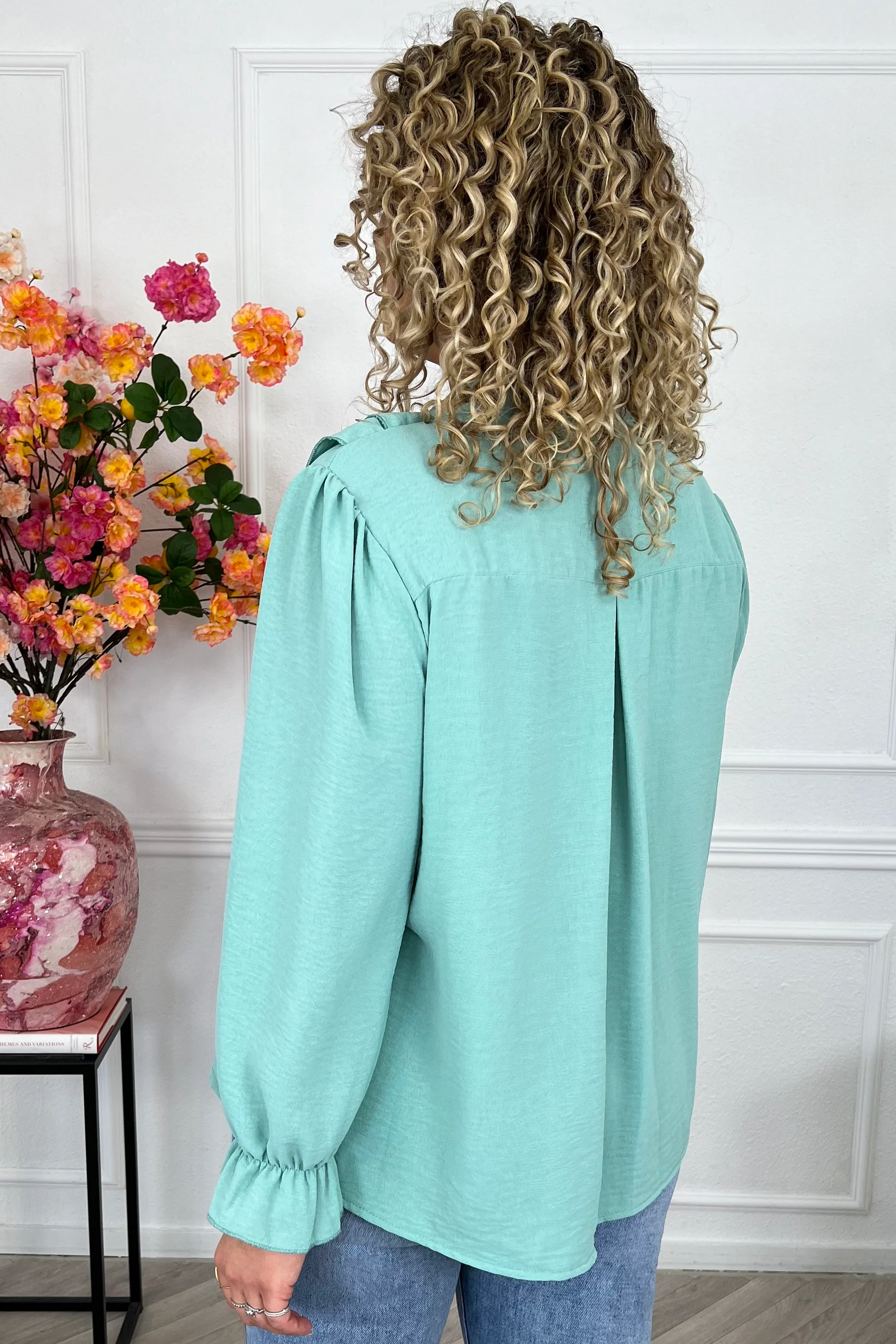 Venice Ruffle Top - Sage - Image 5