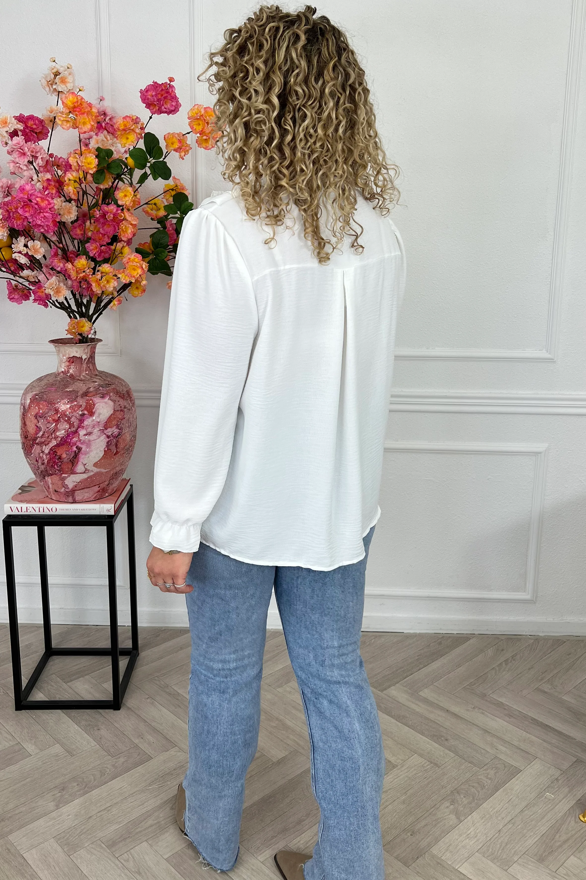 Venice Ruffle Top - White - Image 4