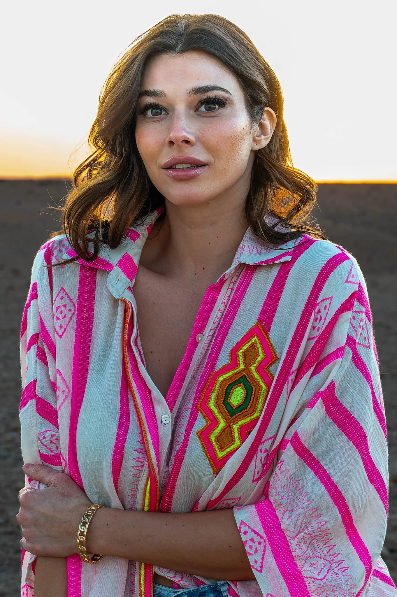 Venise Bianca Blouse - Pink/White - Image 3