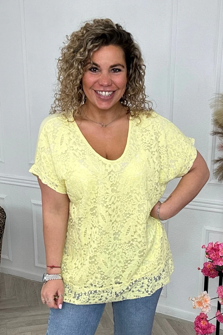 Vienna Lace Top - Yellow