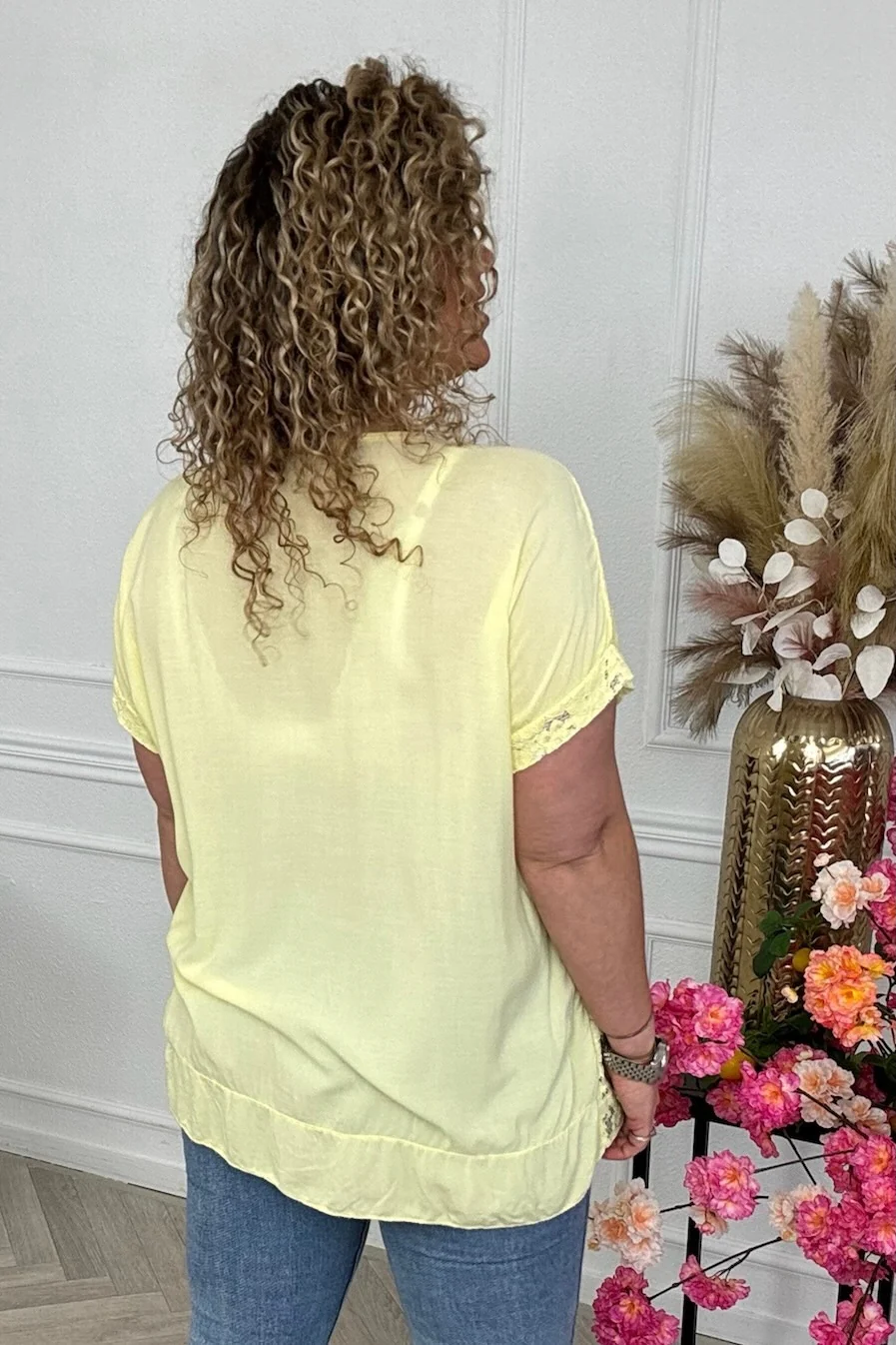Vienna Lace Top - Yellow - Image 3