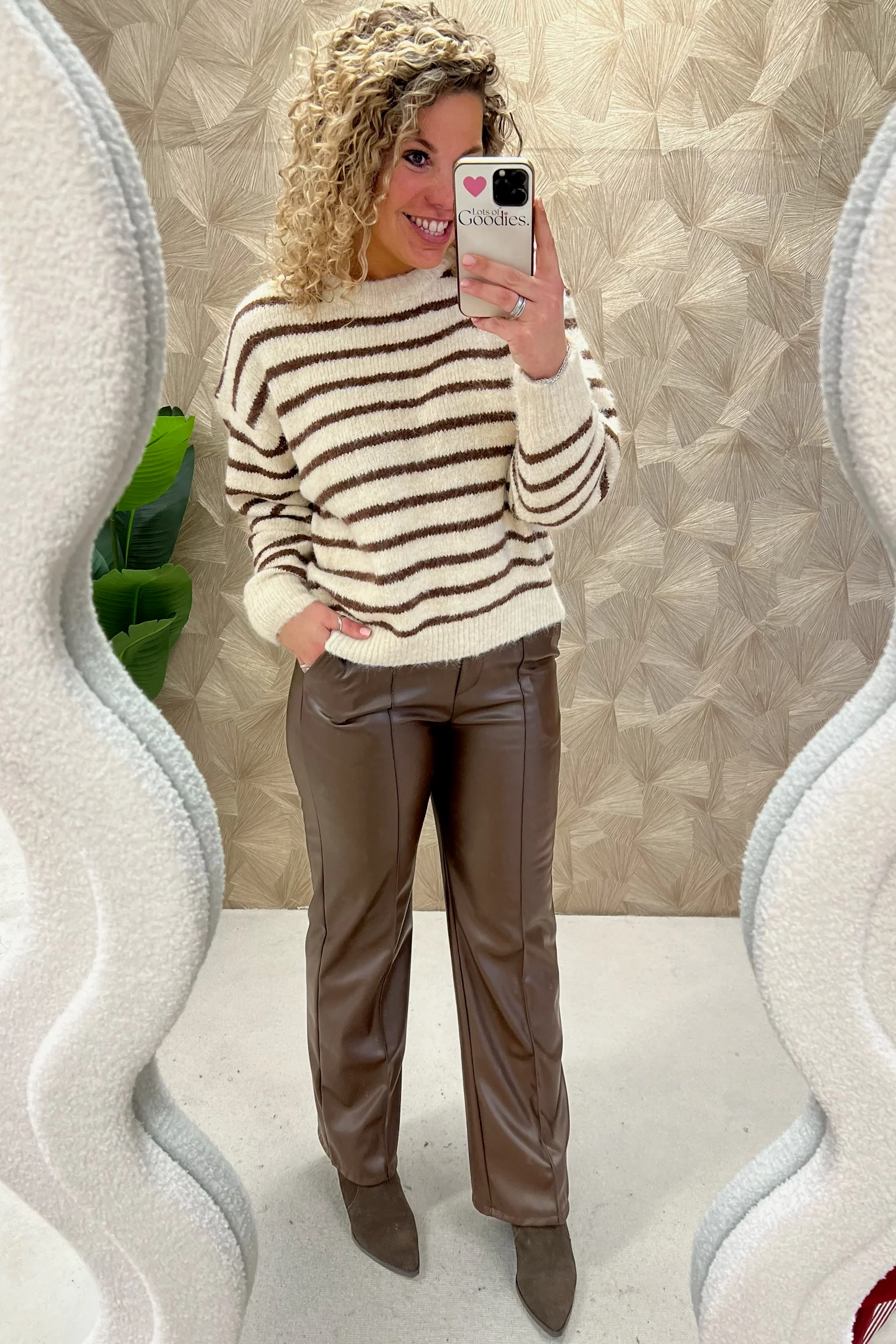 Violette Striped Sweater - Beige/Brown - Image 2