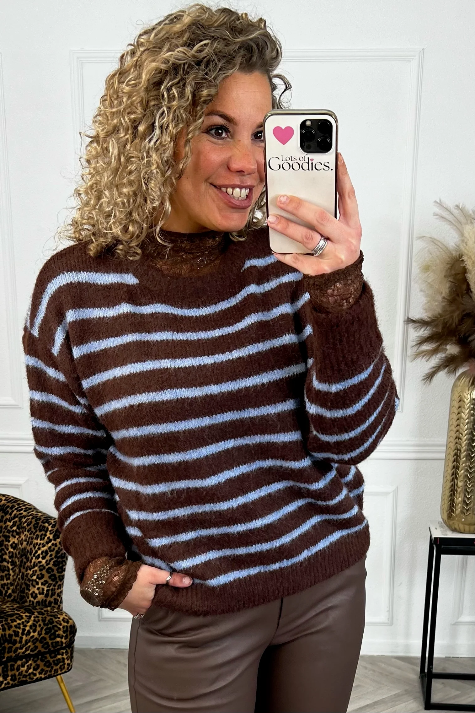 Violette Striped Sweater - Brown/Blue - Image 3