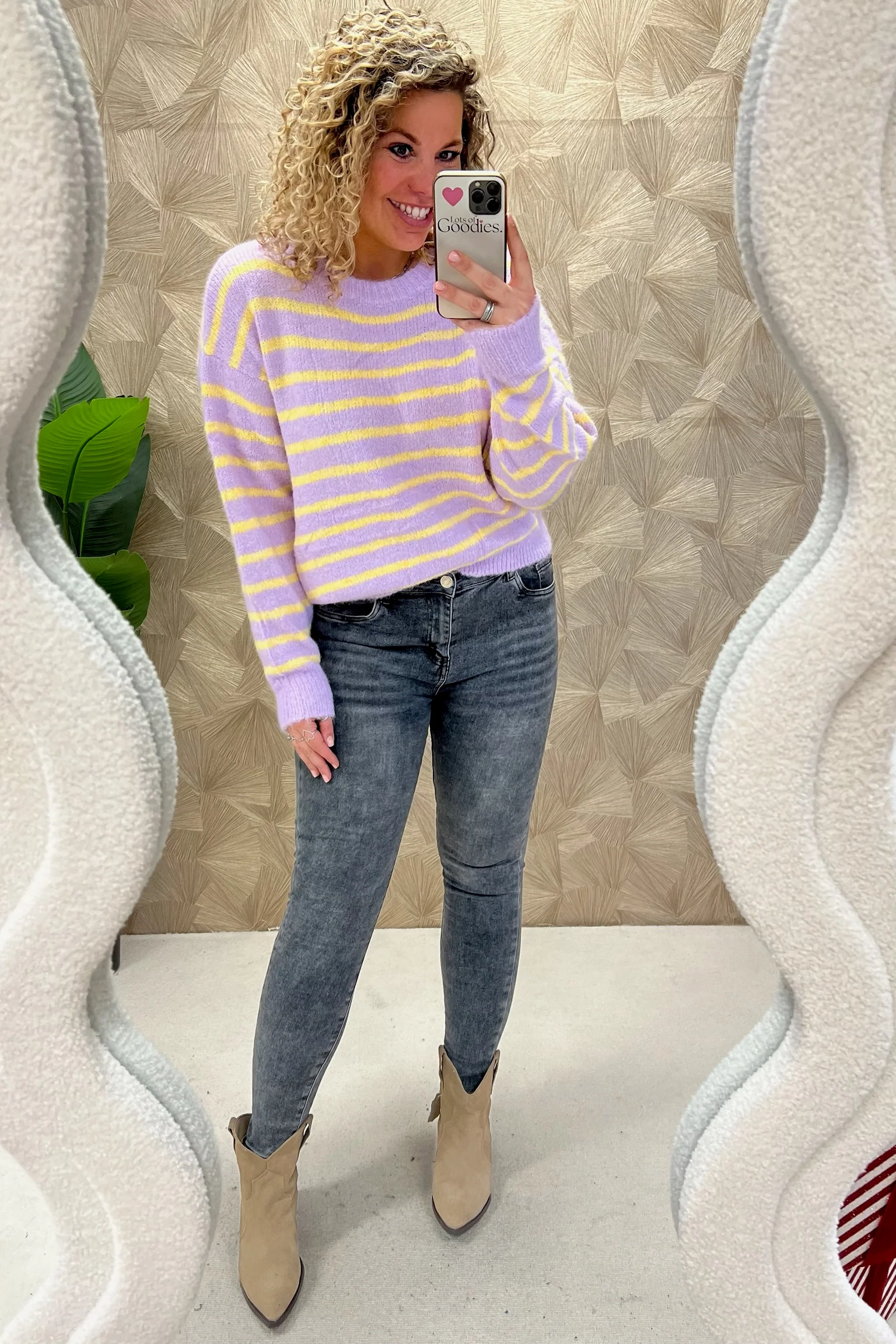 Violette Striped Sweater - Lila/Yellow - Image 2