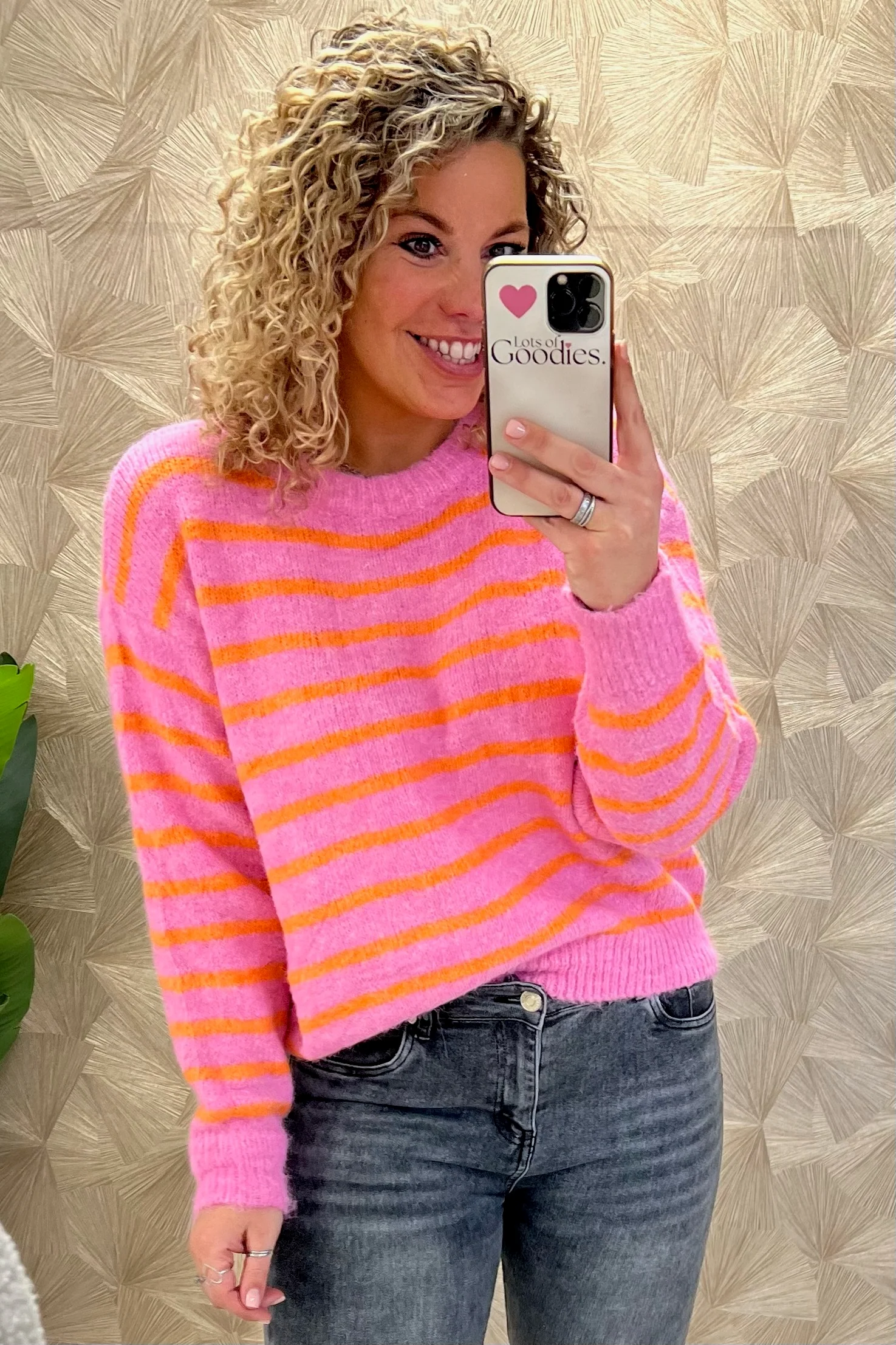 Violette Striped Sweater - Orange/Pink