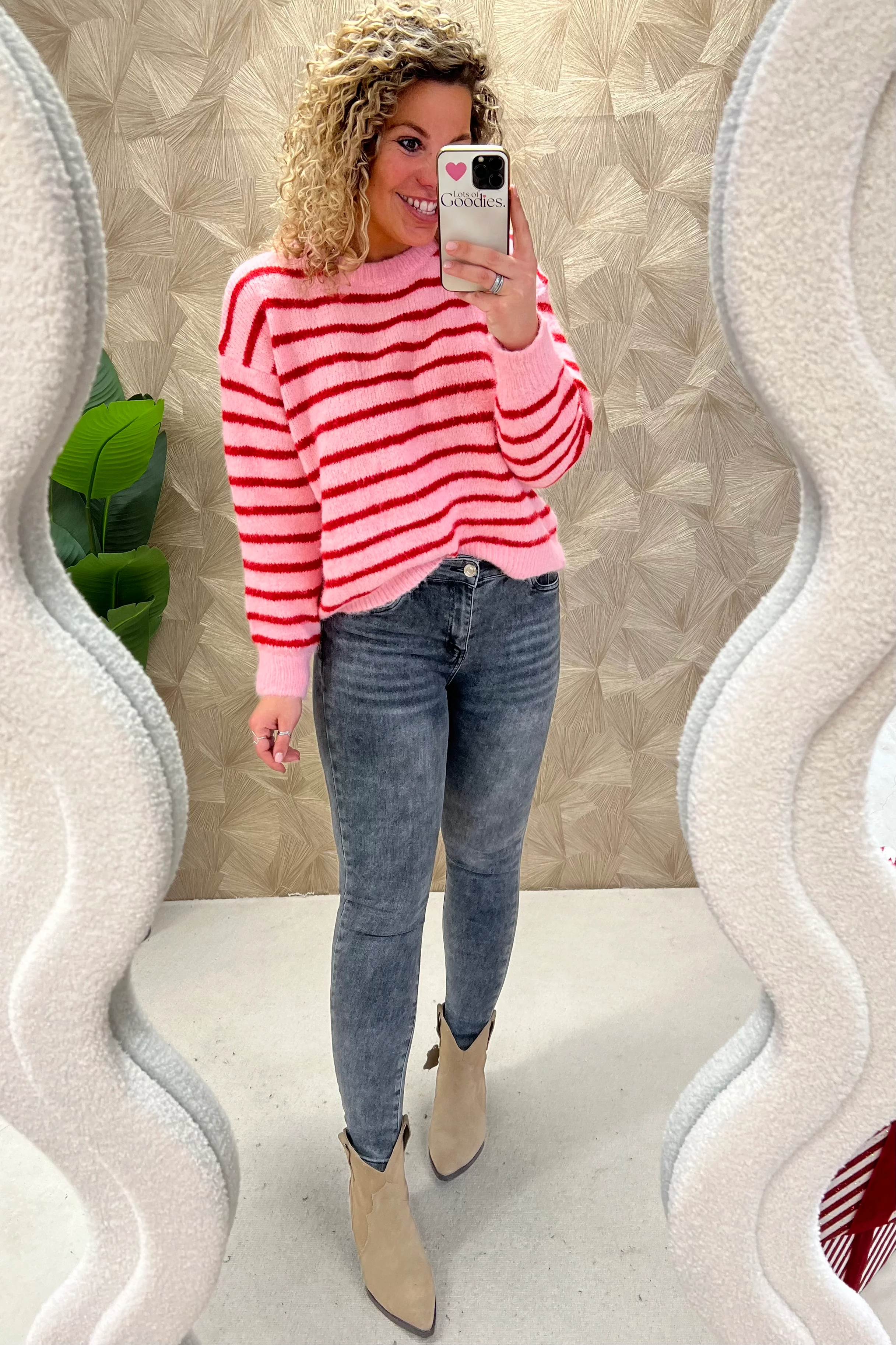 Violette Striped Sweater - Red/Pink - Image 2