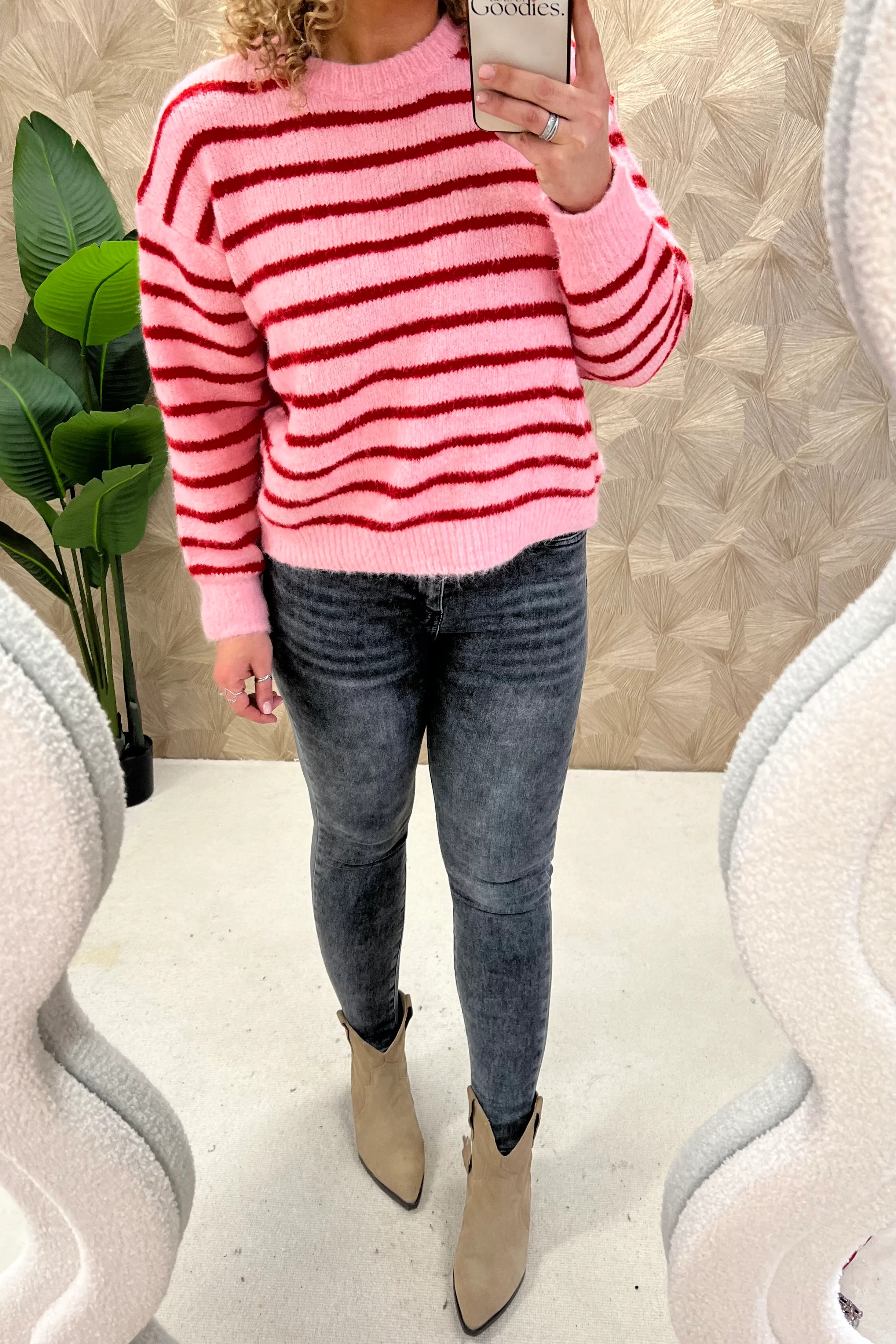 Violette Striped Sweater - Red/Pink - Image 3