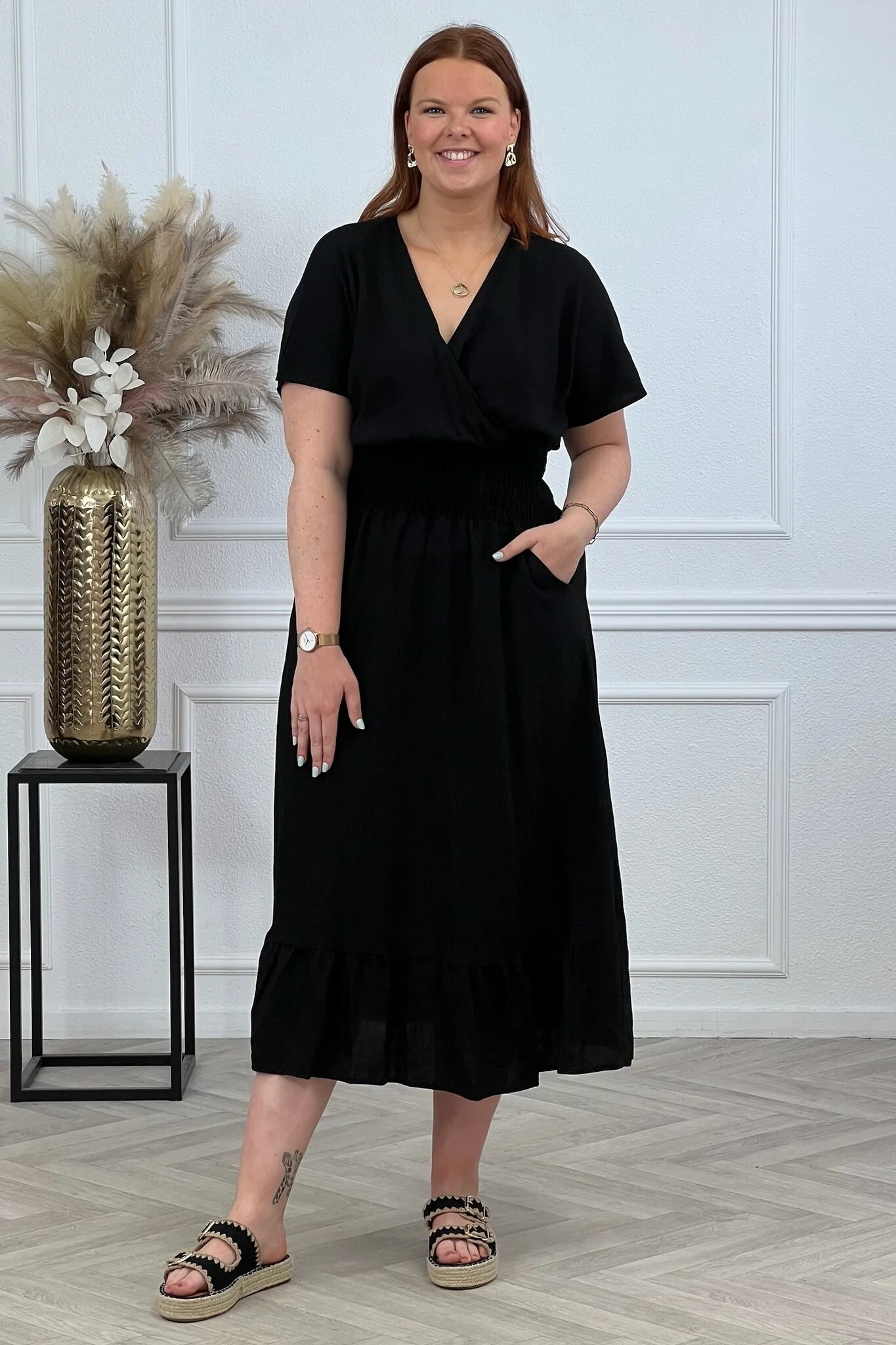 Viscose Taille Dress - Black