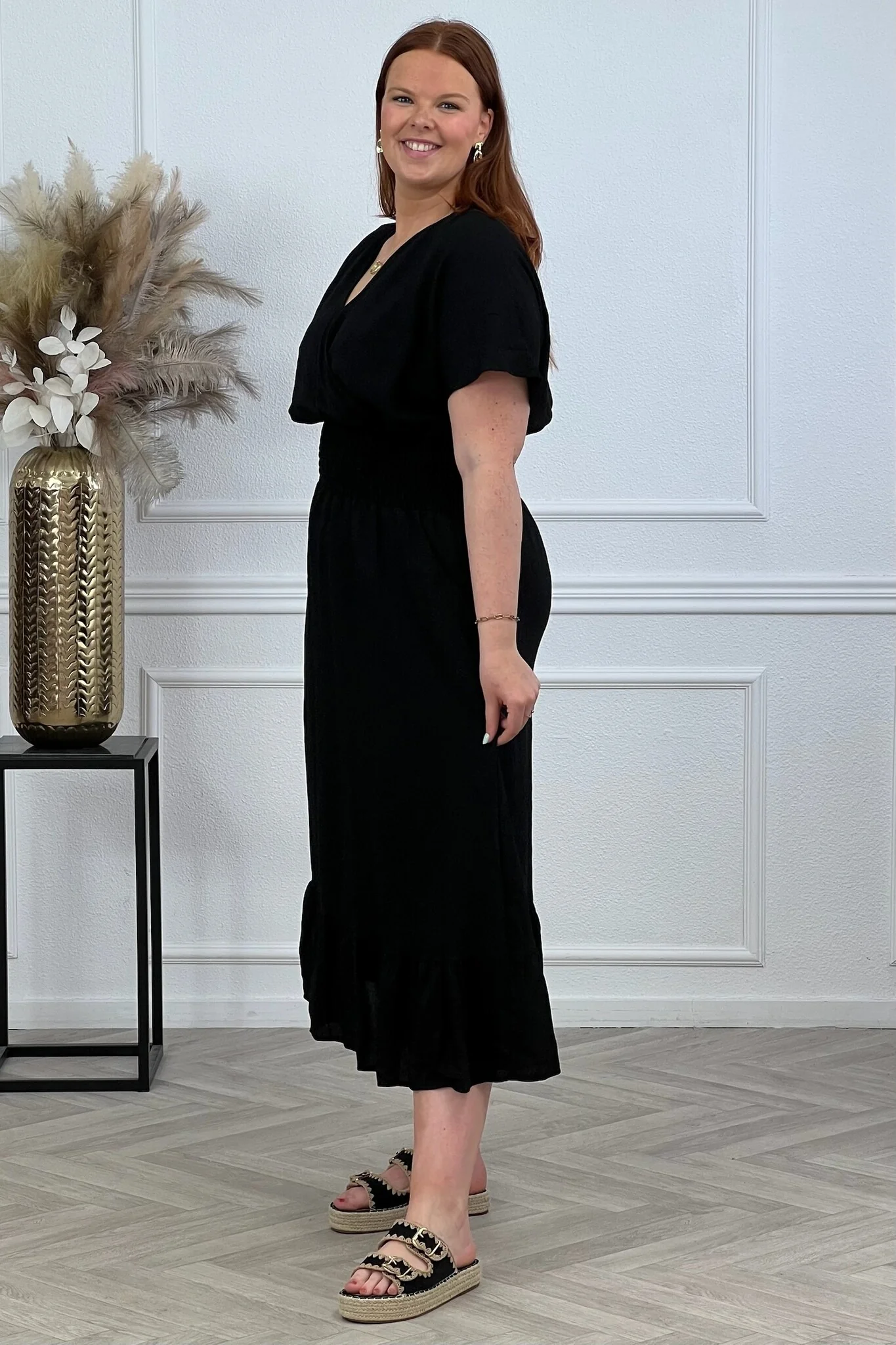 Viscose Taille Dress - Black - Image 2