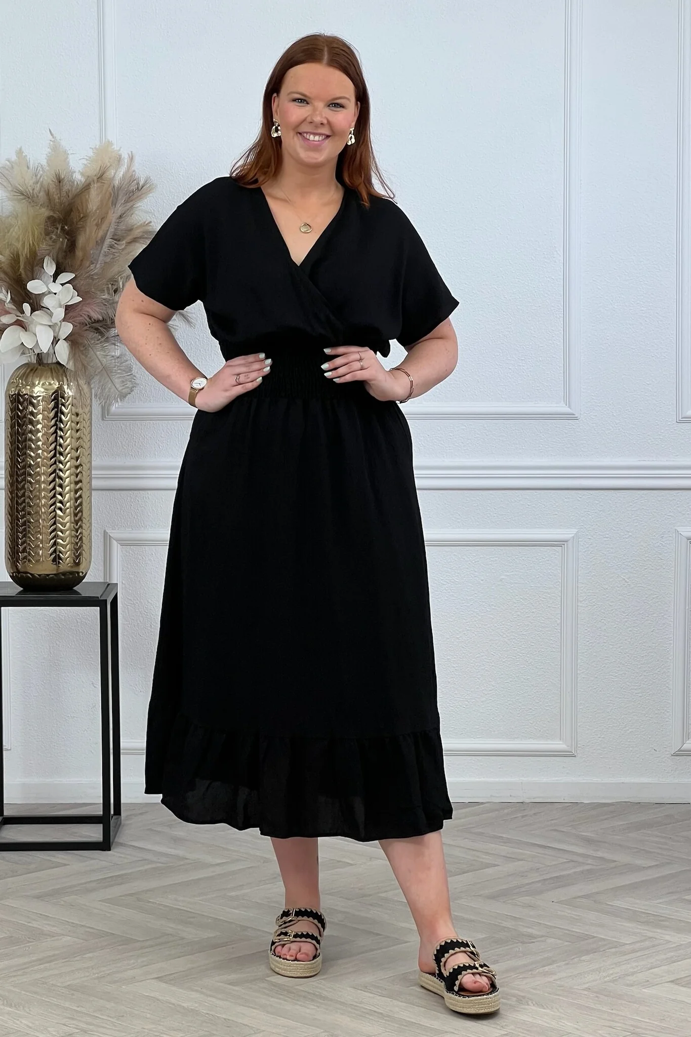 Viscose Taille Dress - Black - Image 3