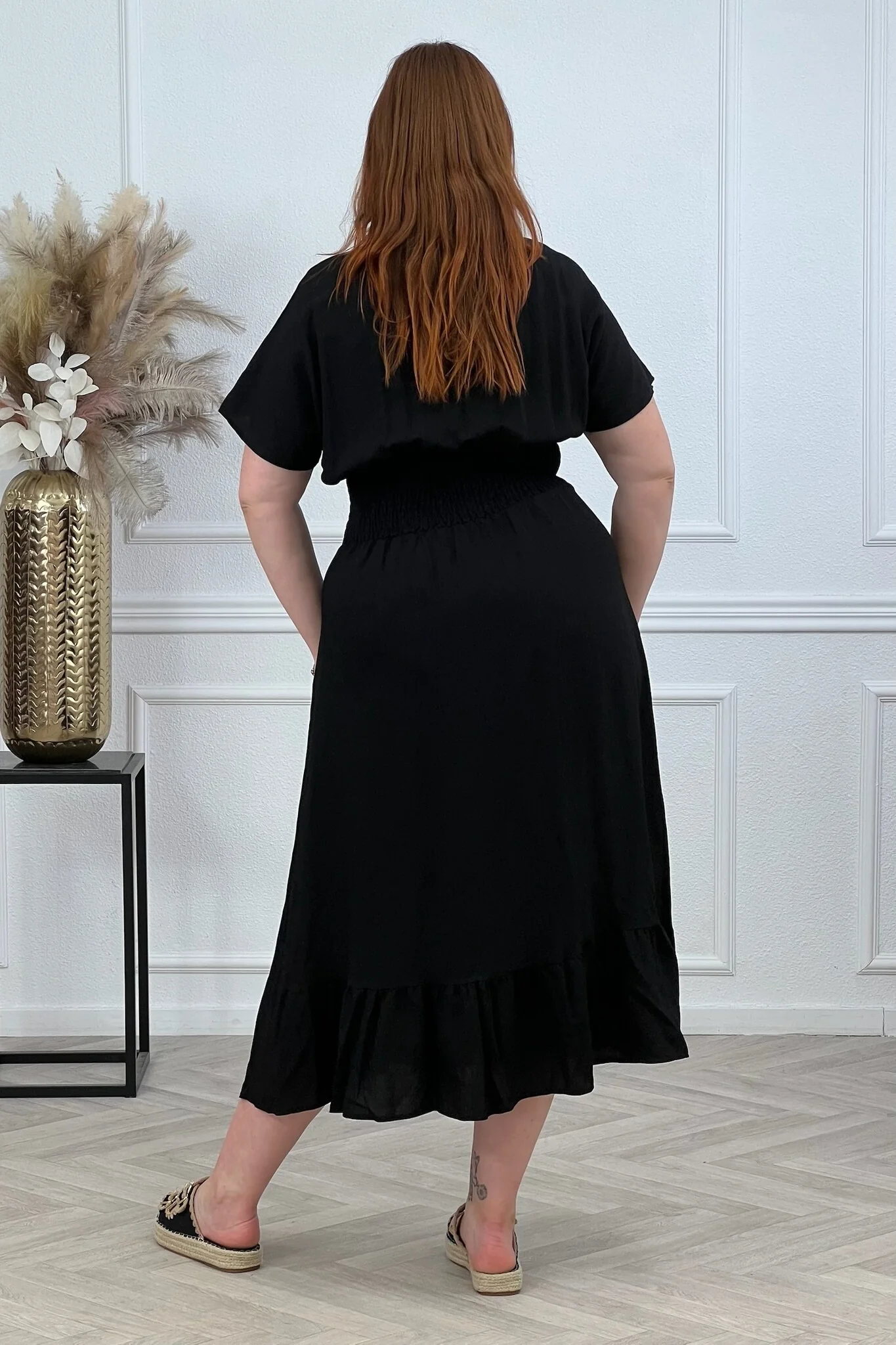 Viscose Taille Dress - Black - Image 4