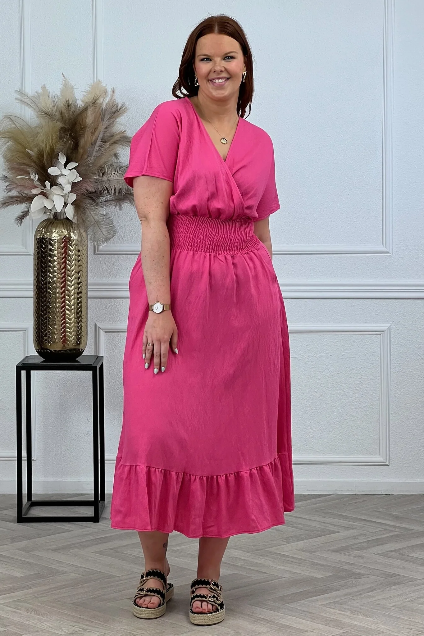 Viscose Taille Dress - Fuchsia - Image 2