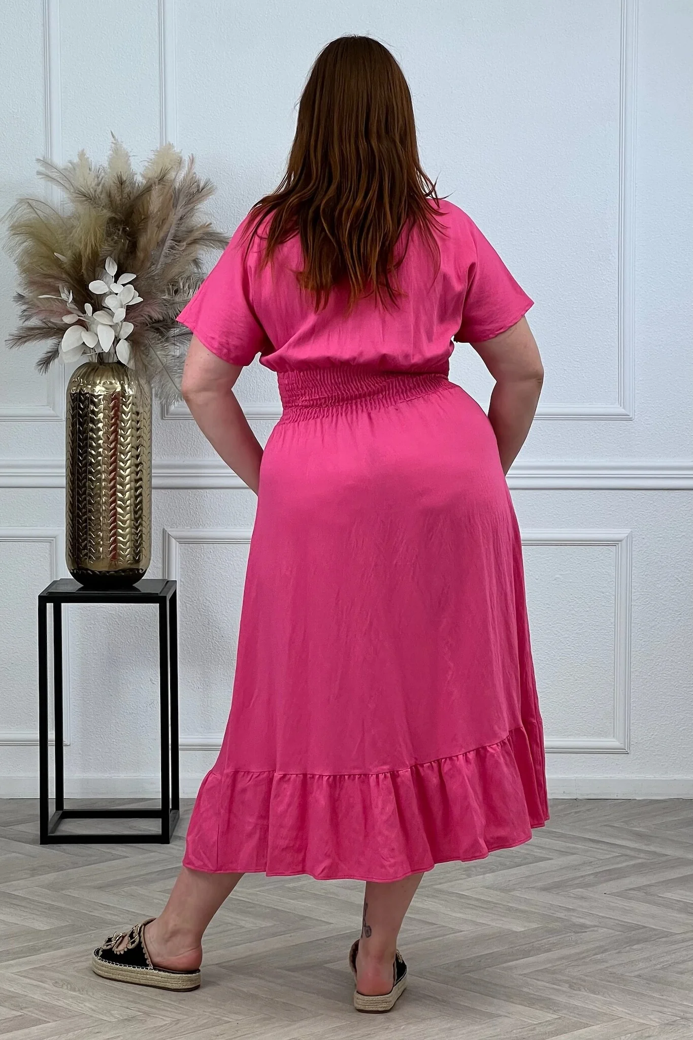 Viscose Taille Dress - Fuchsia - Image 4