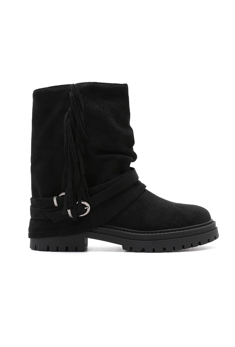 Winter Fringe Boots - Black - Image 2