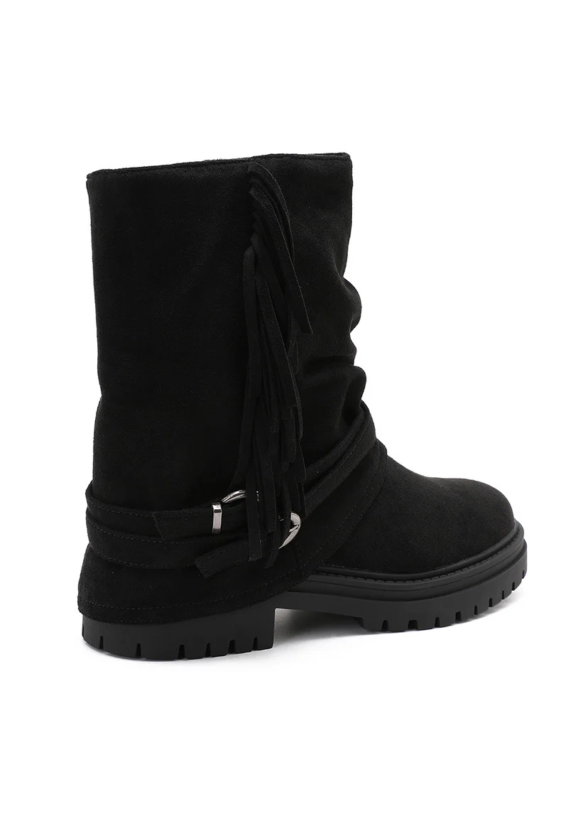 Winter Fringe Boots - Black - Image 3