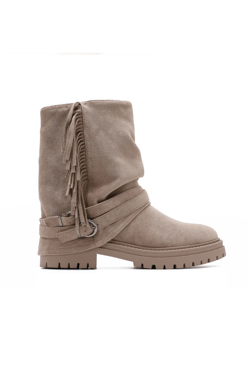 Winter Fringe Boots - Khaki - Image 3