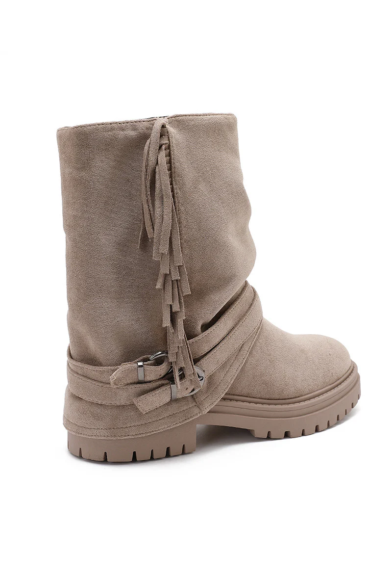 Winter Fringe Boots - Khaki - Image 4