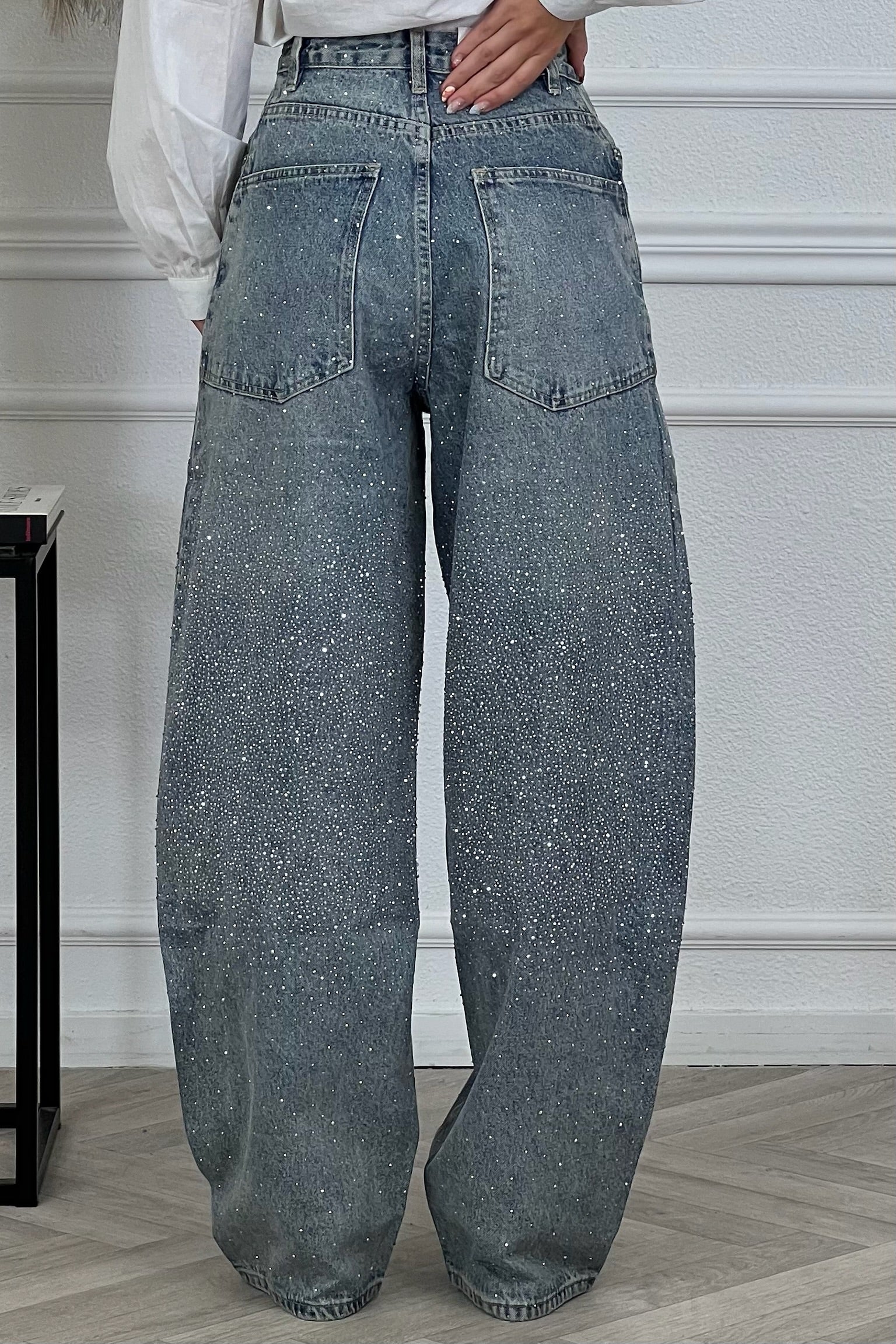 Wonderful Baggy Glitter Jeans - Blue - Image 6
