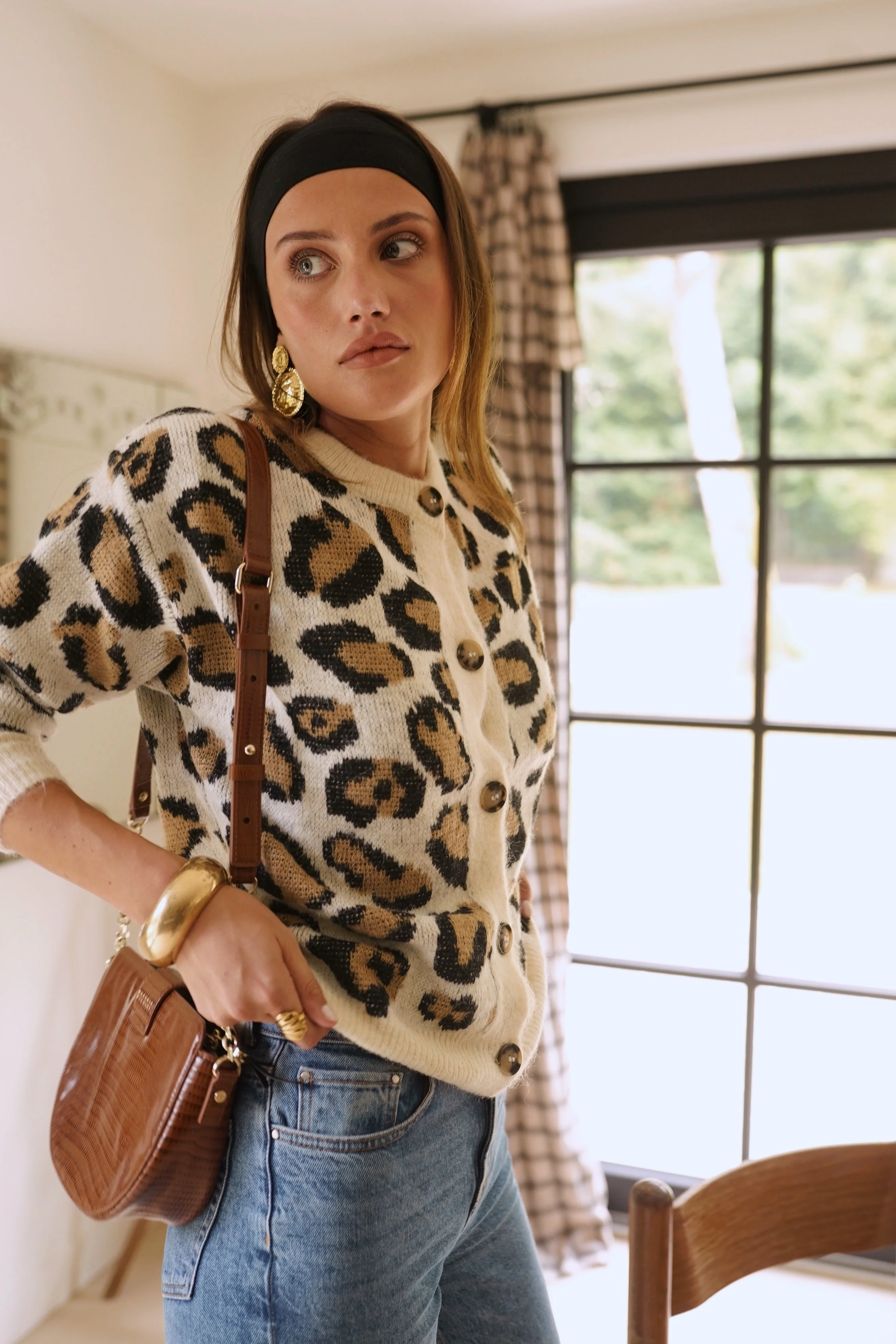 Wonderful Big Leopard Cardigan - Creme - Image 4