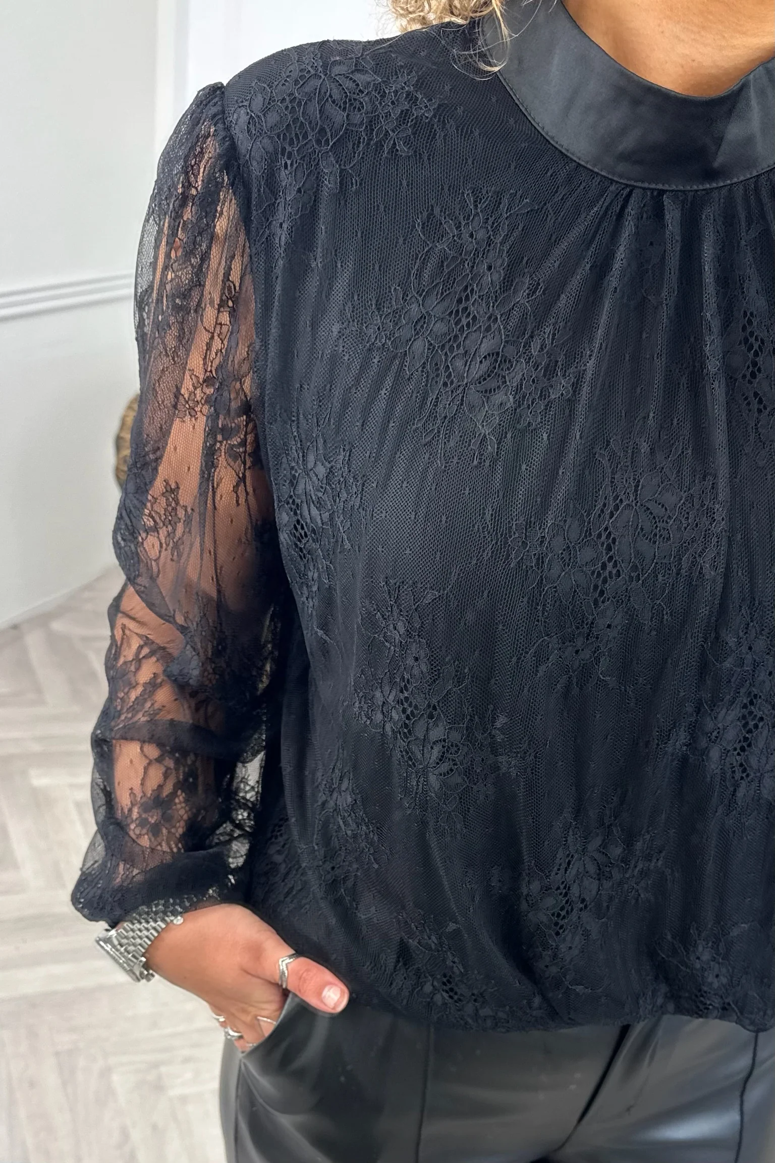 Wonderful Lace Top - Black - Image 4