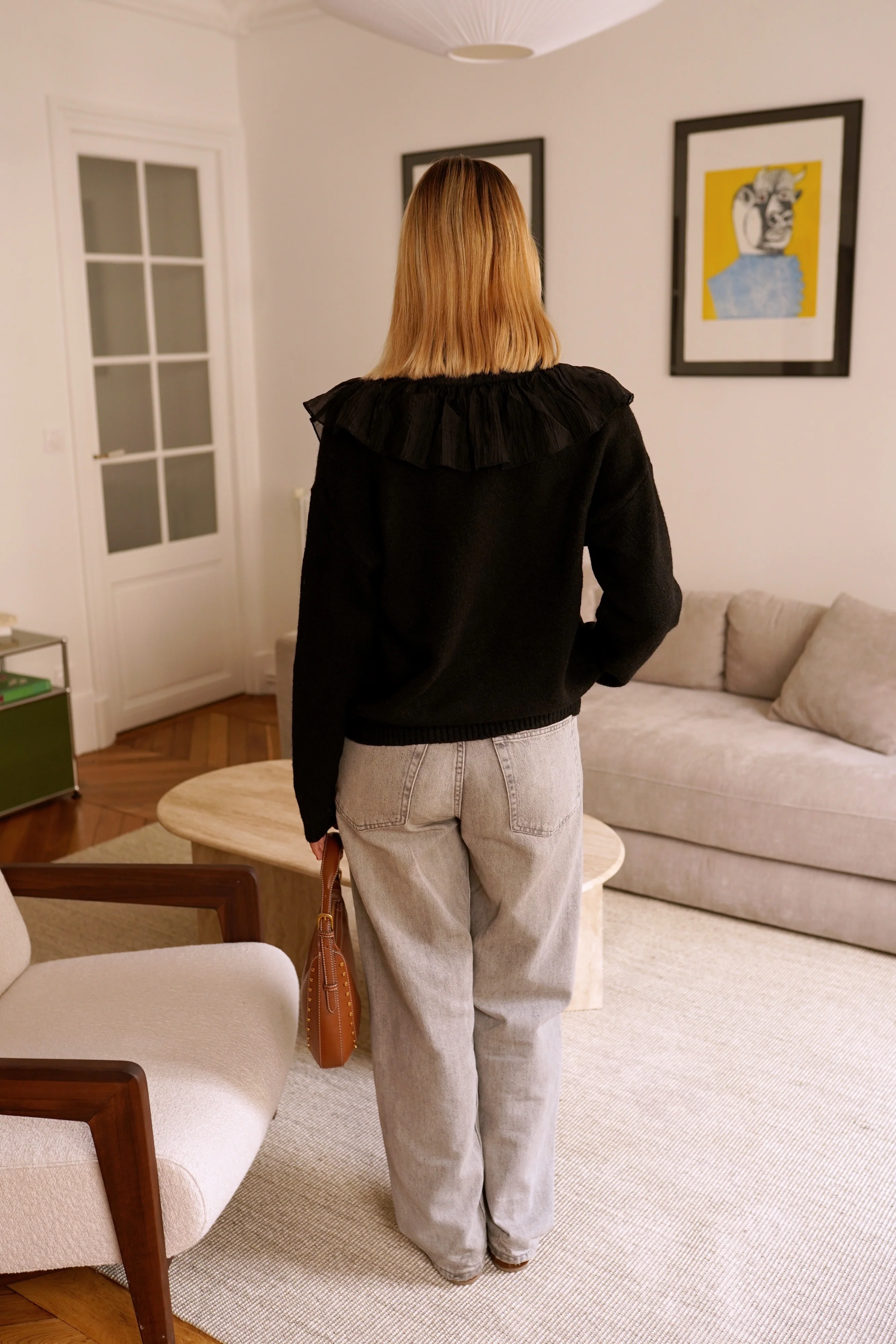 Wonderful Ruffle Sweater - Black - Image 5