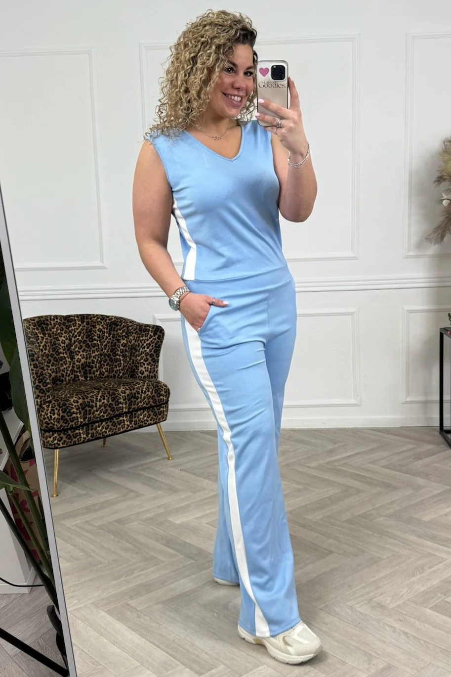 Wonderful Sleeveless Jumpsuit - Light Blue