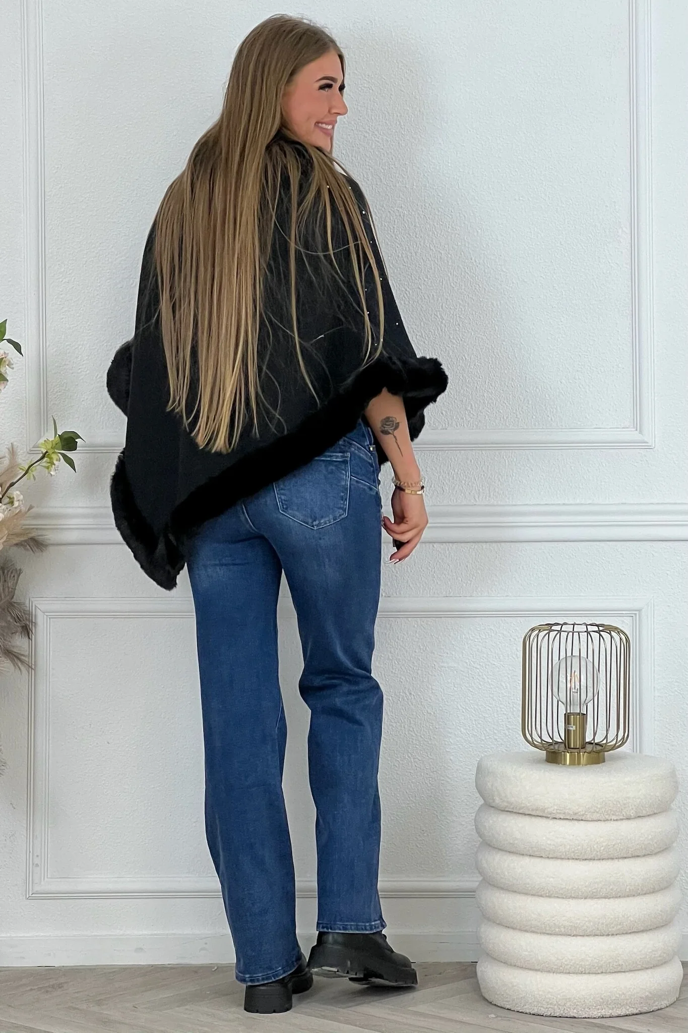 Wonderful Studs Poncho - Black - Image 5