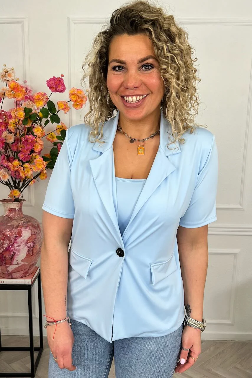 Zoey Spring Blazer - Sky Blue - Image 4