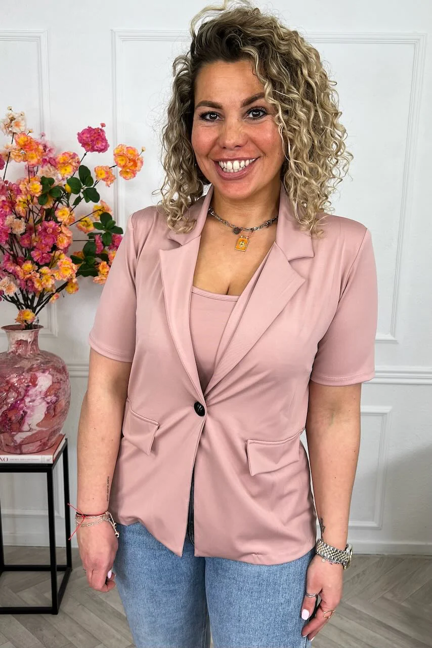 Zoey Spring Blazer - Old Pink - Image 4