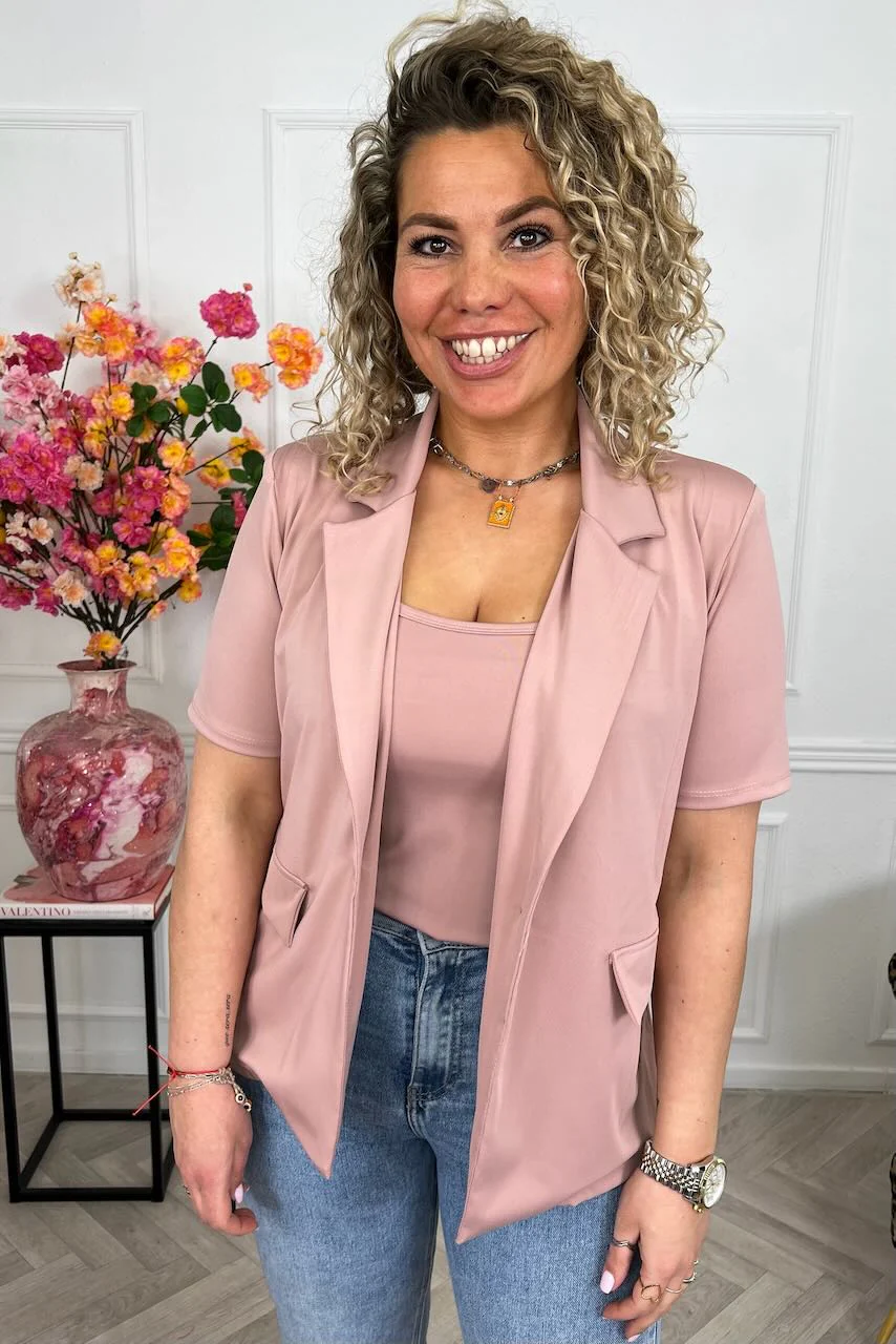 Zoey Spring Blazer - Old Pink - Image 5
